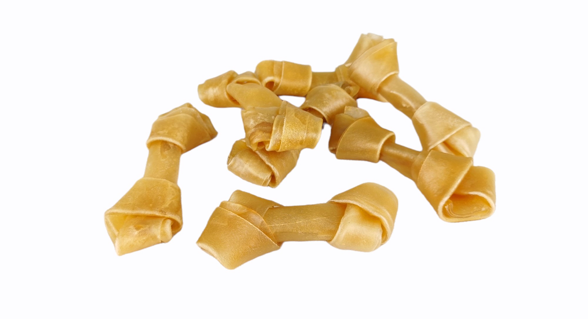 Huesos con Nudo 20 cm en Bolsa de 10 Unidades | Snack Natural y Resistente para Perros – Moly