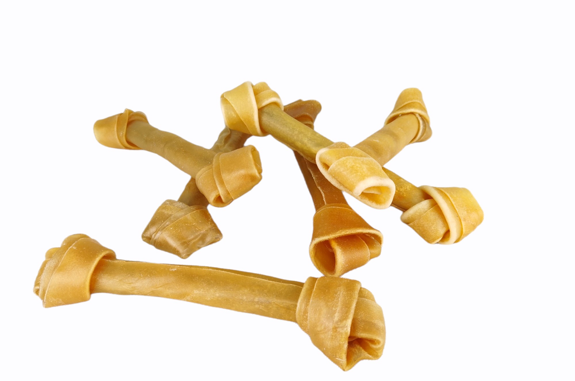 Huesos con Nudo 26 cm en Bolsa de 10 Unidades | Snack Natural y Resistente para Perros – Moly