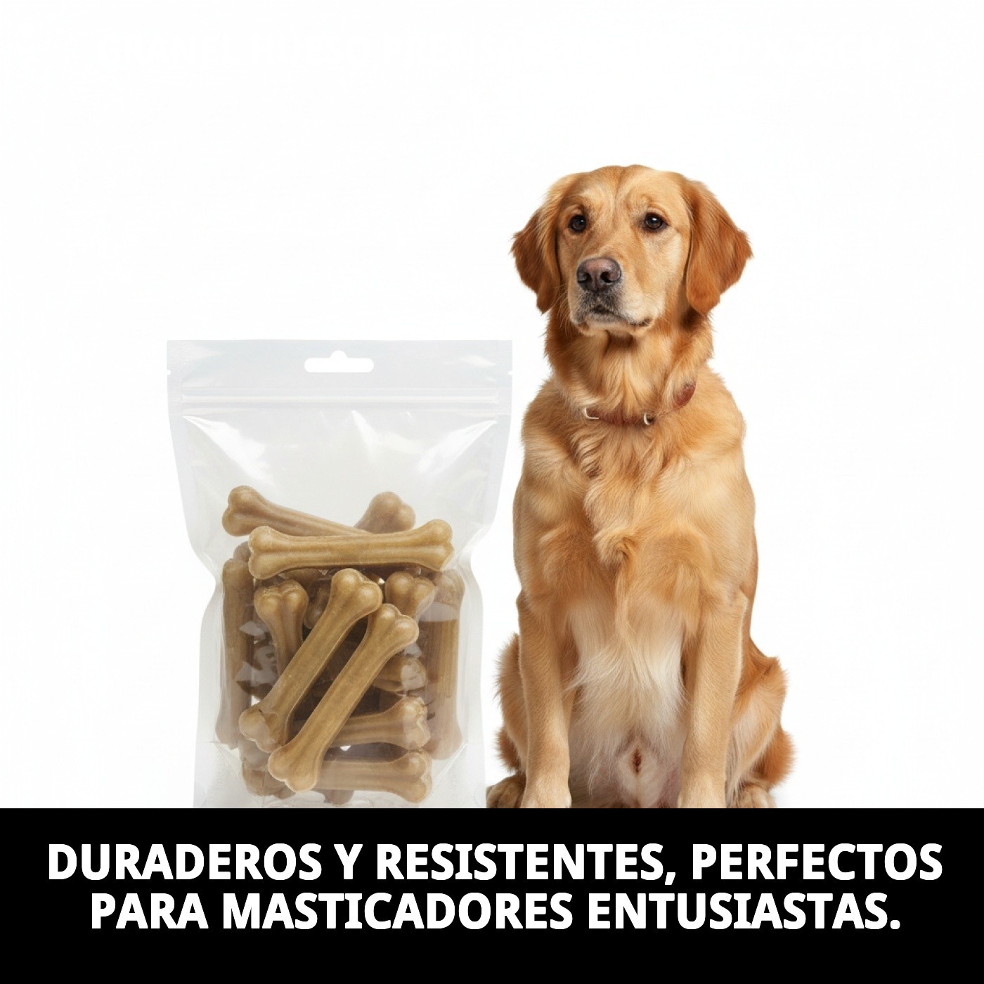 Huesos Prensados 26 cm en Bolsa de 10 Unidades | Snack Natural y Resistente para Perros – Moly