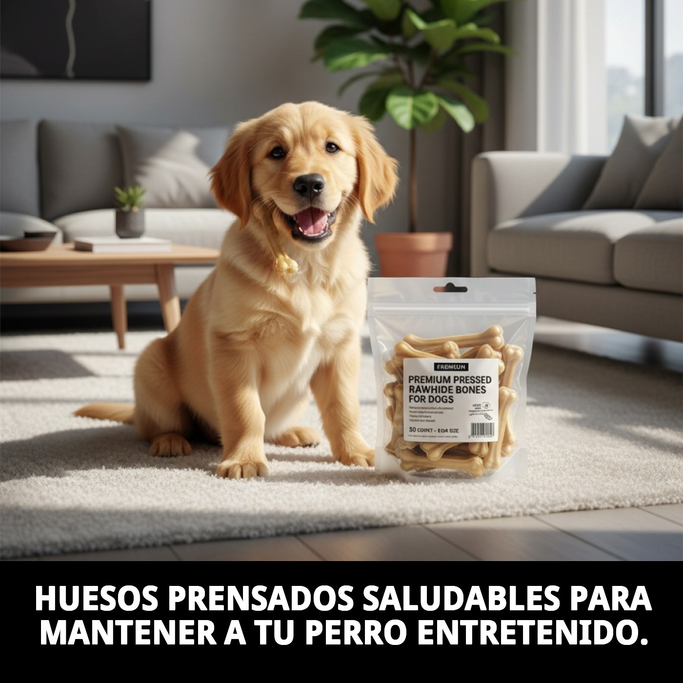 Huesos Prensados 8 cm en Bolsa de 50 Unidades | Snack Natural para Perros Pequeños – Moly