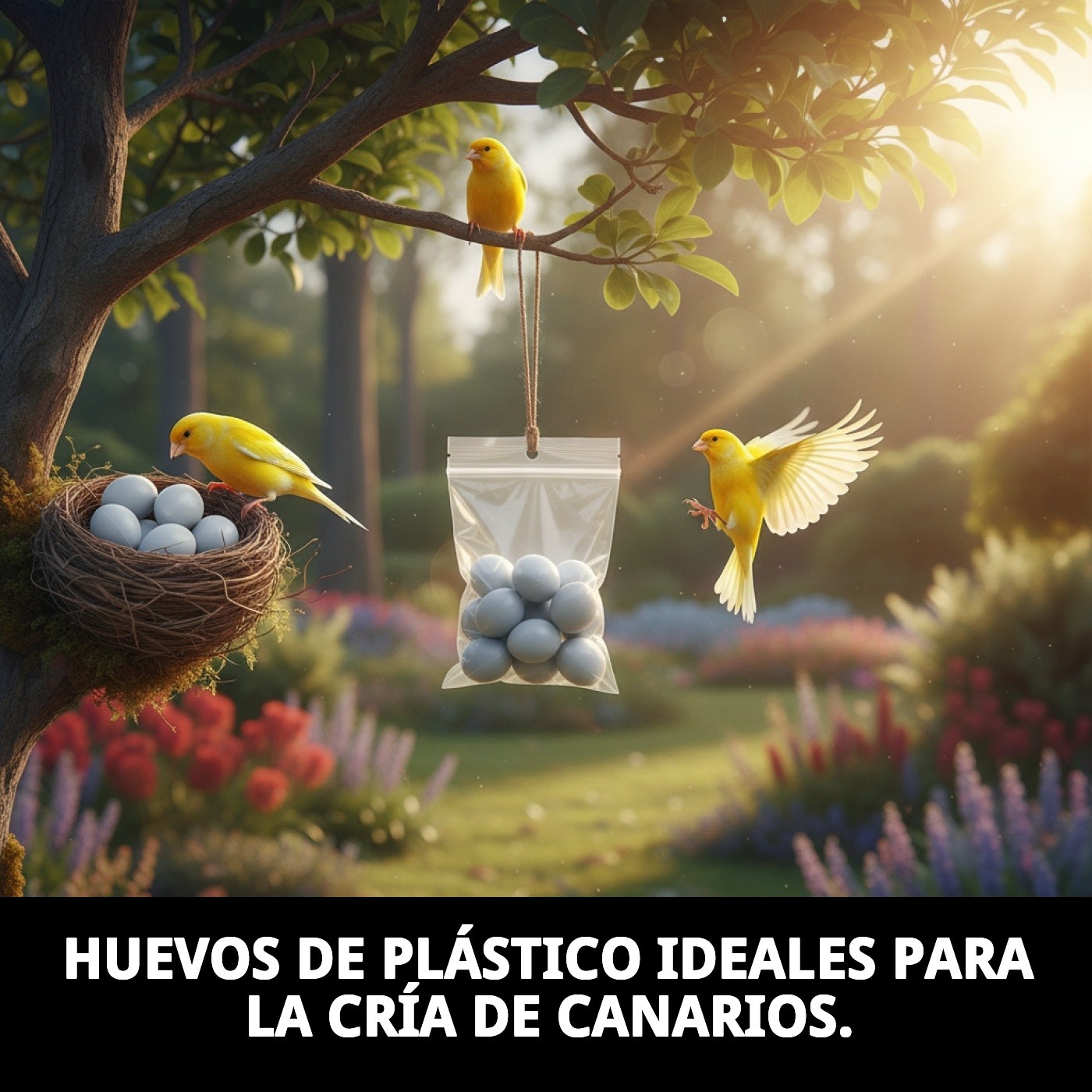HUEVOS PLASTICO CANARIOS 100 UNIDADES
