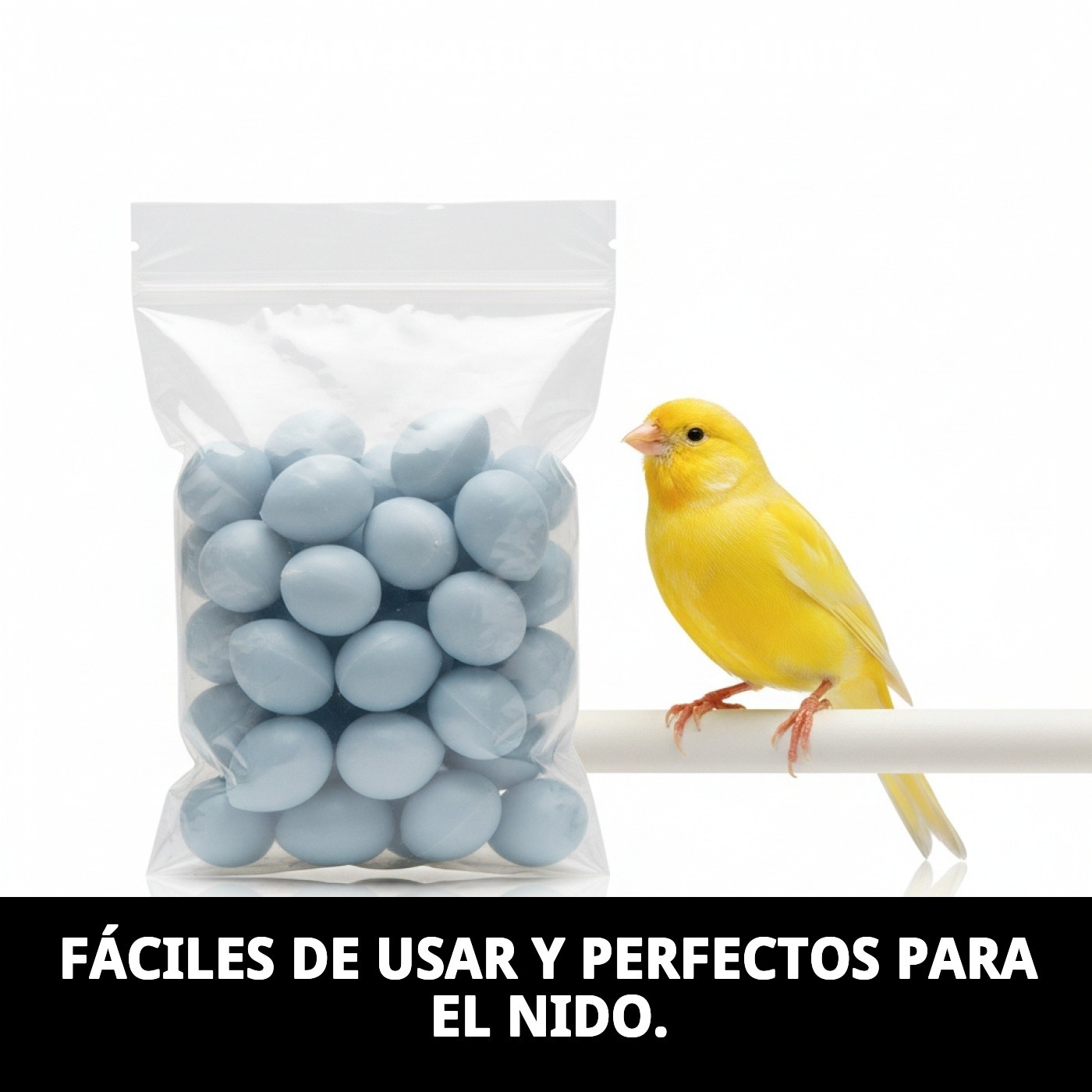 HUEVOS PLASTICO CANARIOS 100 UNIDADES