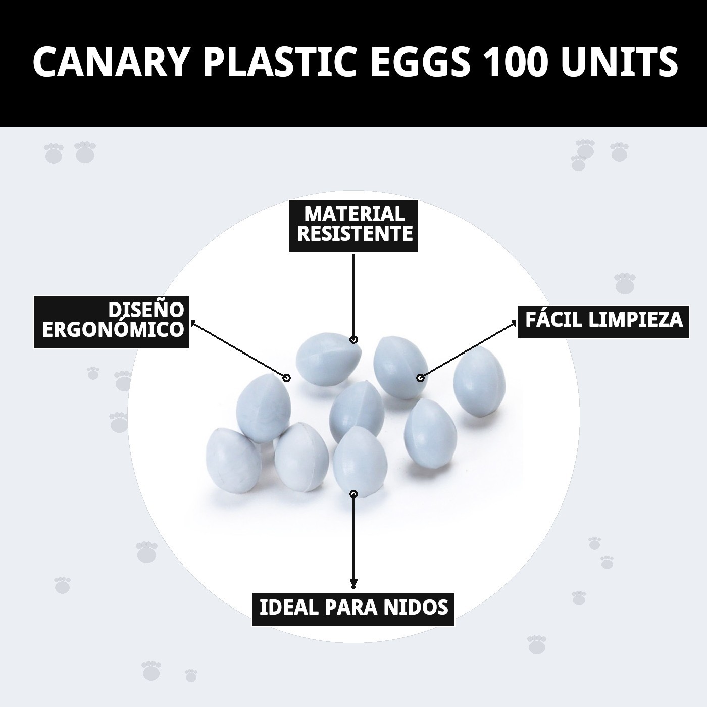 HUEVOS PLASTICO CANARIOS 100 UNIDADES