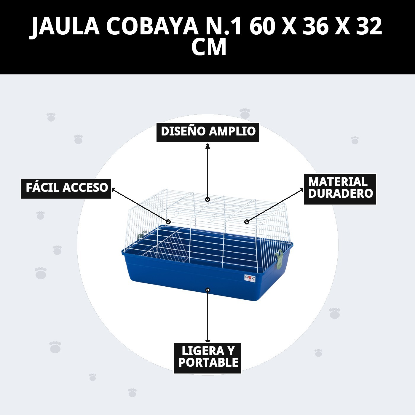 JAULA COBAYA N.1 60 X 36 X 32 CM