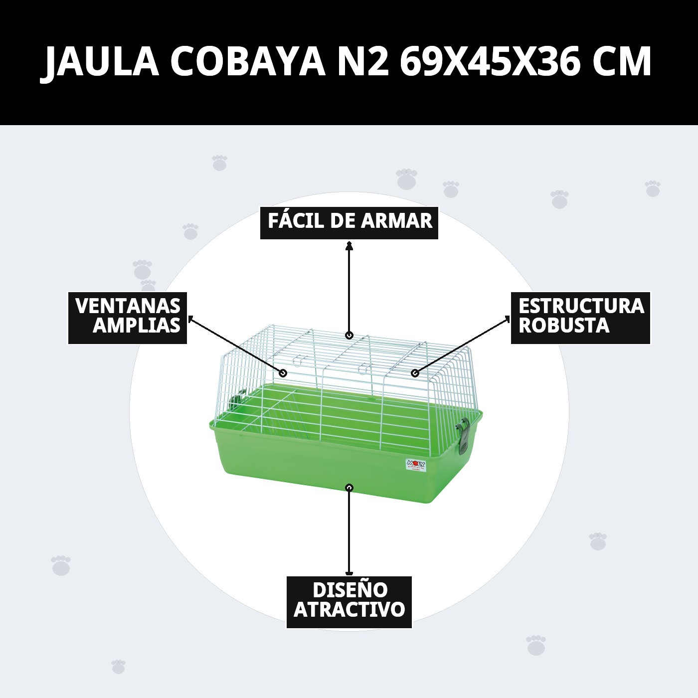 JAULA COBAYA N2 69X45X36 CM