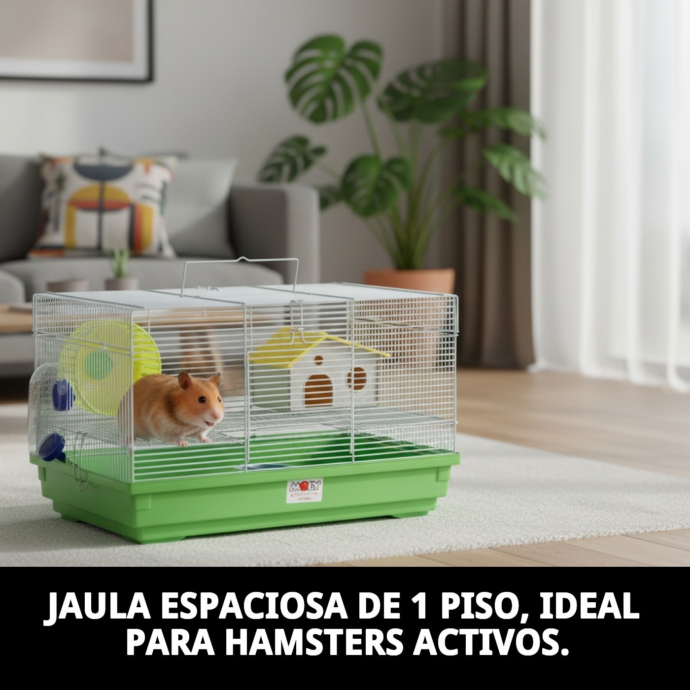 JAULA HAMSTER 1 PISO 47 X 30 X 27 CM.