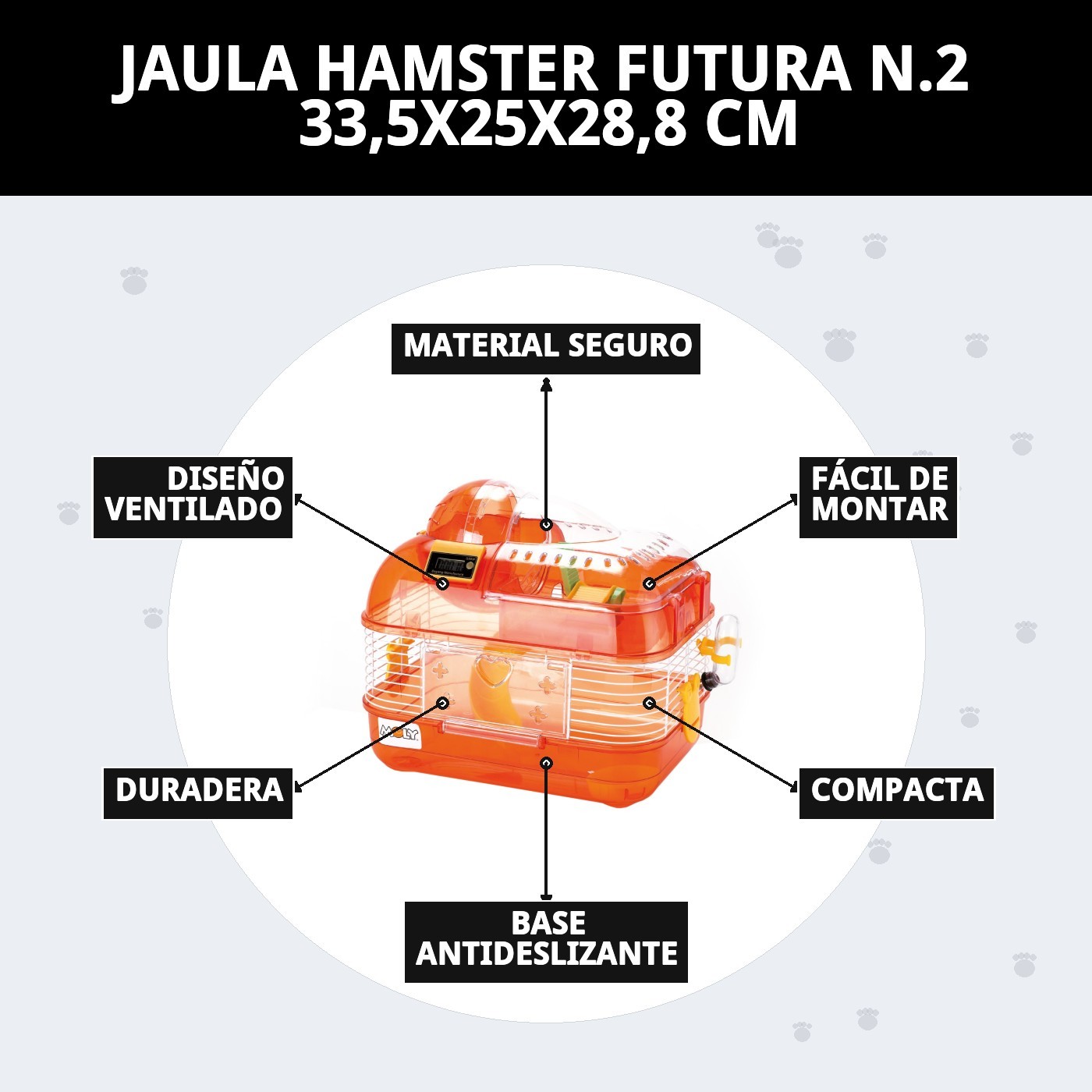 JAULA HAMSTER FUTURA N.2 33,5X25X28,8 CM
