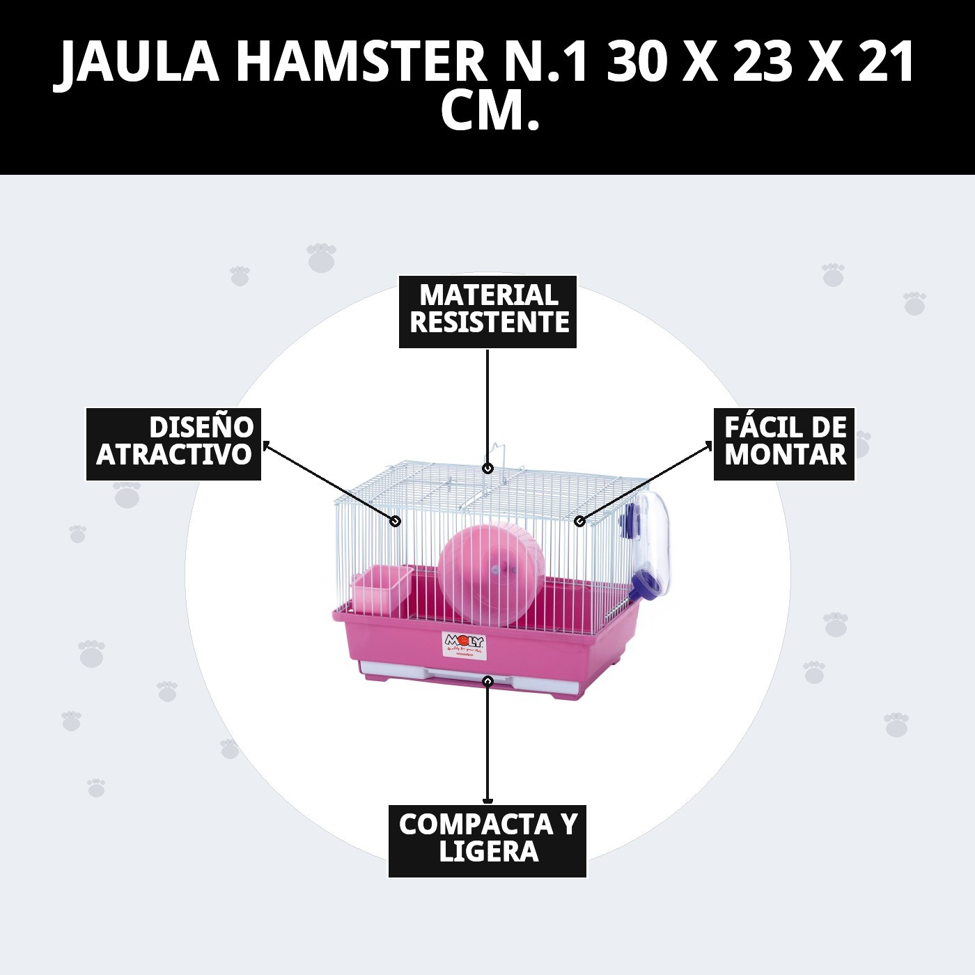JAULA HAMSTER N.1 30 X 23 X 21 CM.