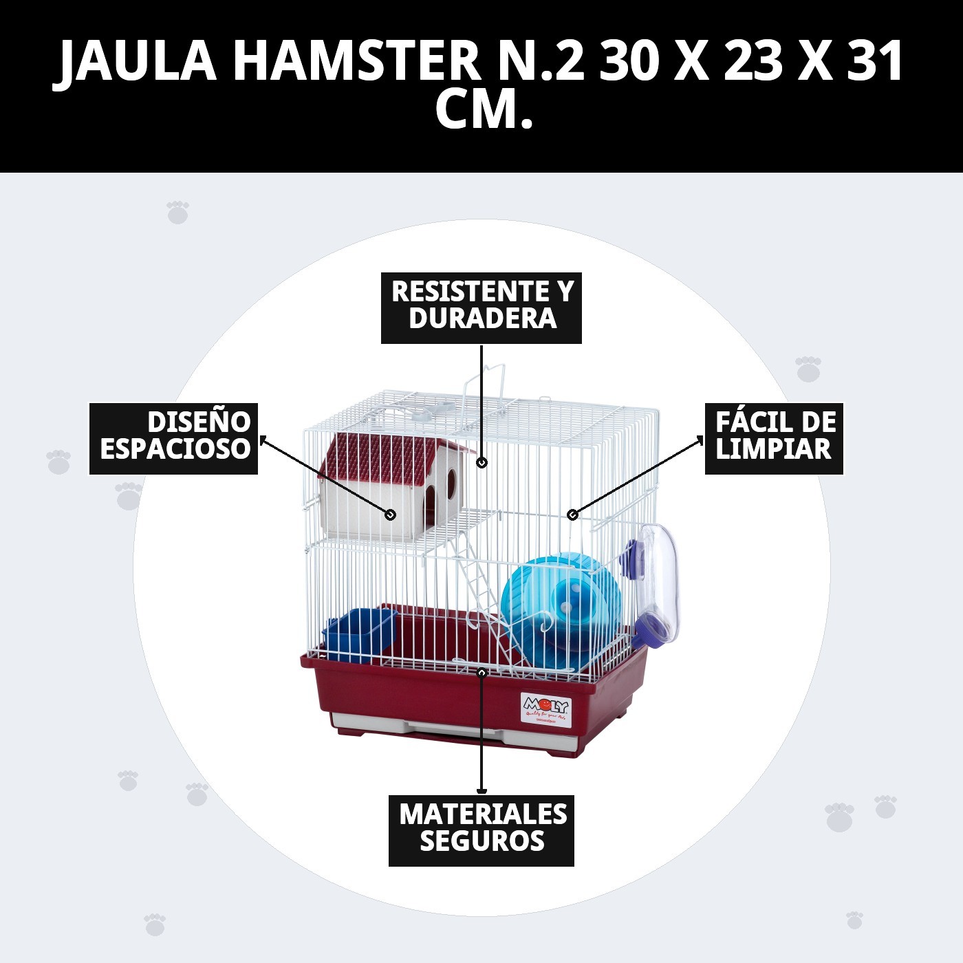 JAULA HAMSTER N.2 30 X 23 X 31 CM.