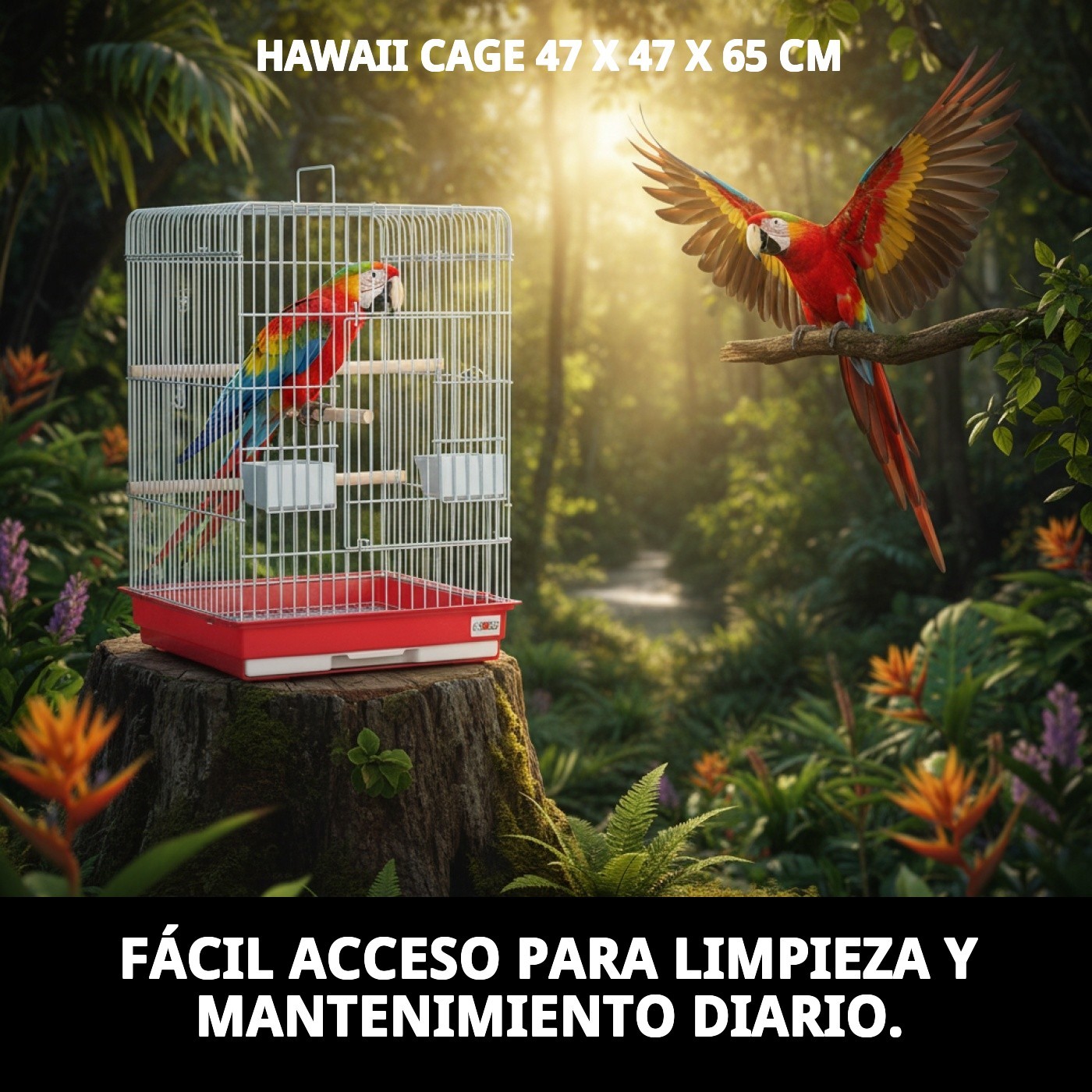 JAULA HAWAI 47 X 47 X 65 CM.