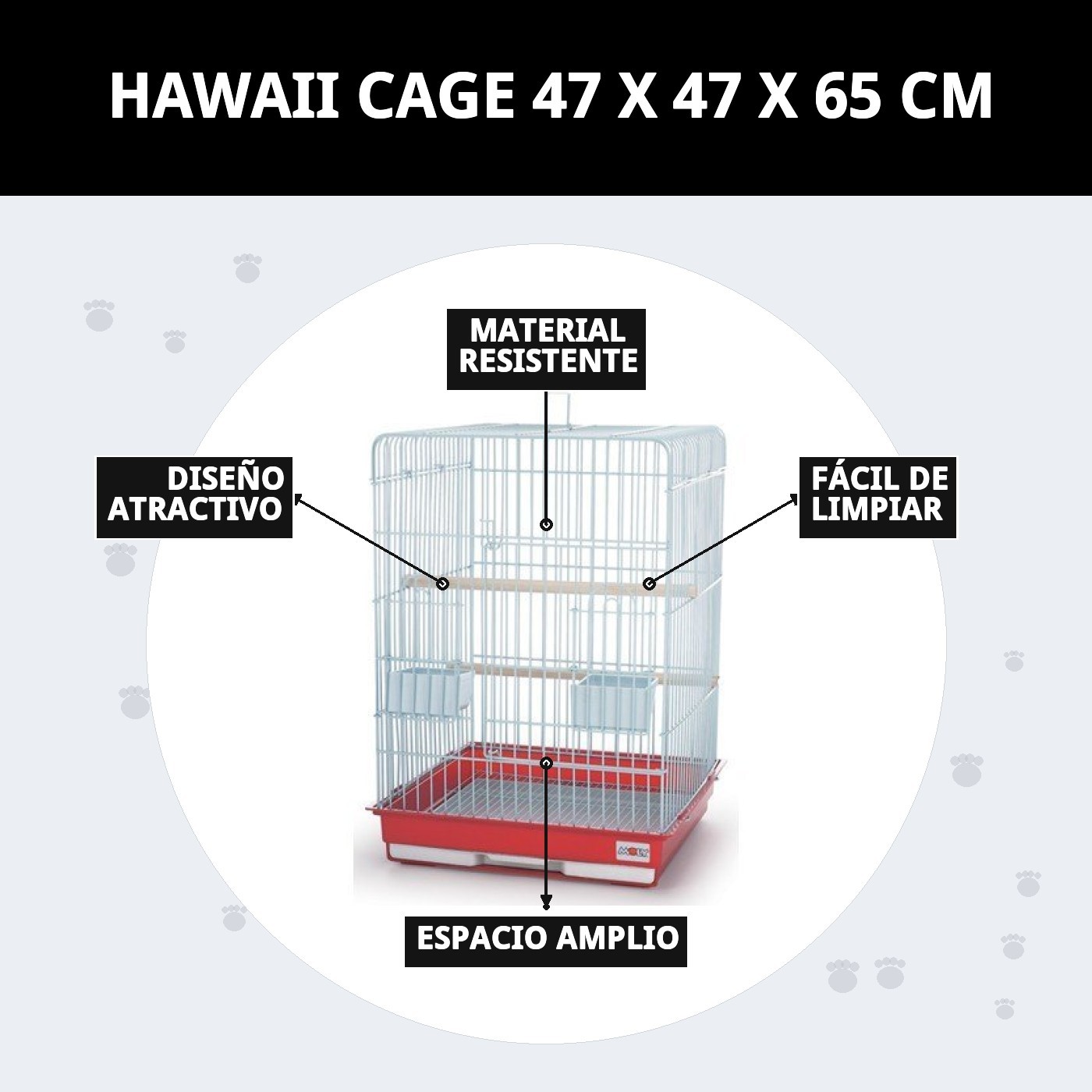 JAULA HAWAI 47 X 47 X 65 CM.