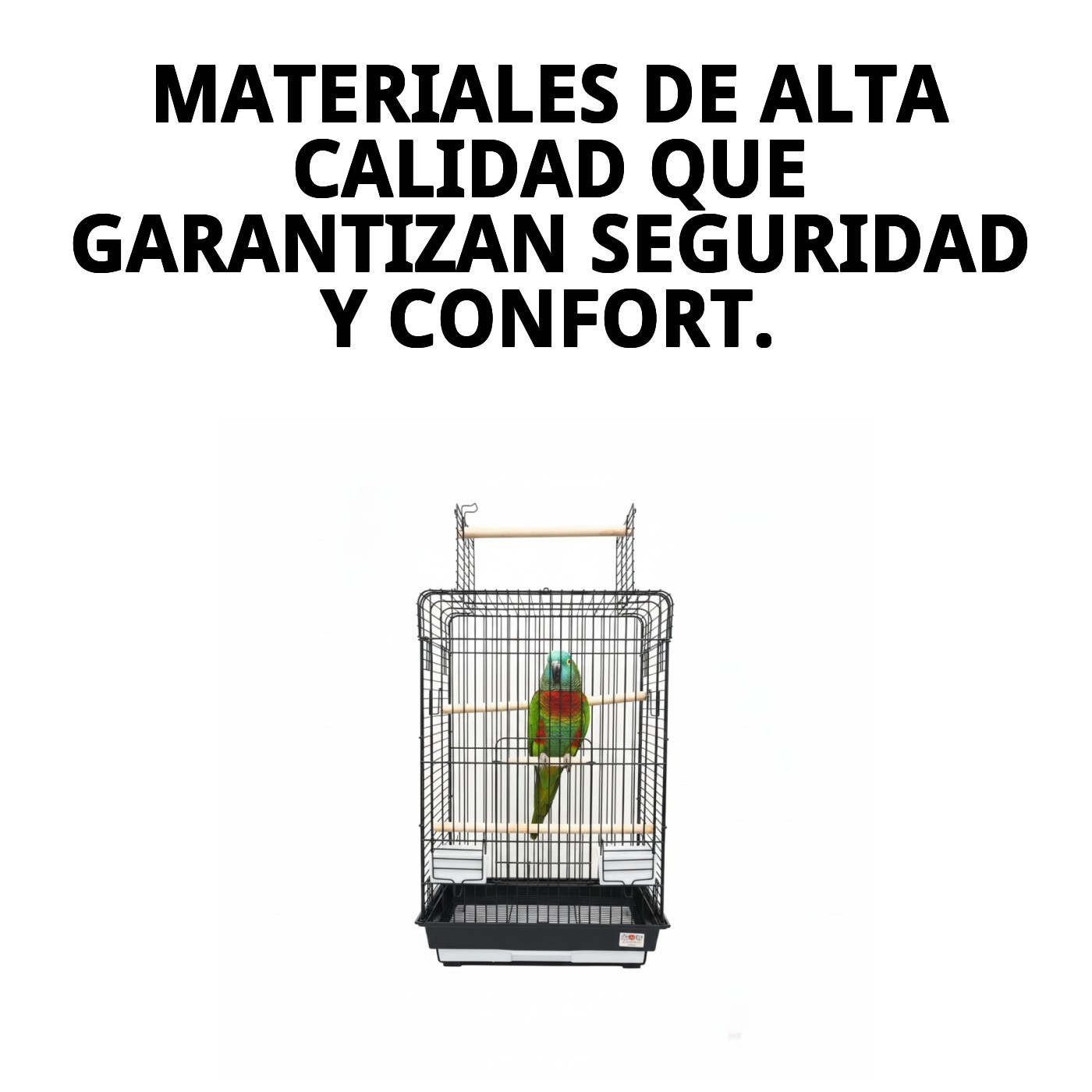 JAULA MALAWI BLANCA/NEGRA 52X41X78 CM