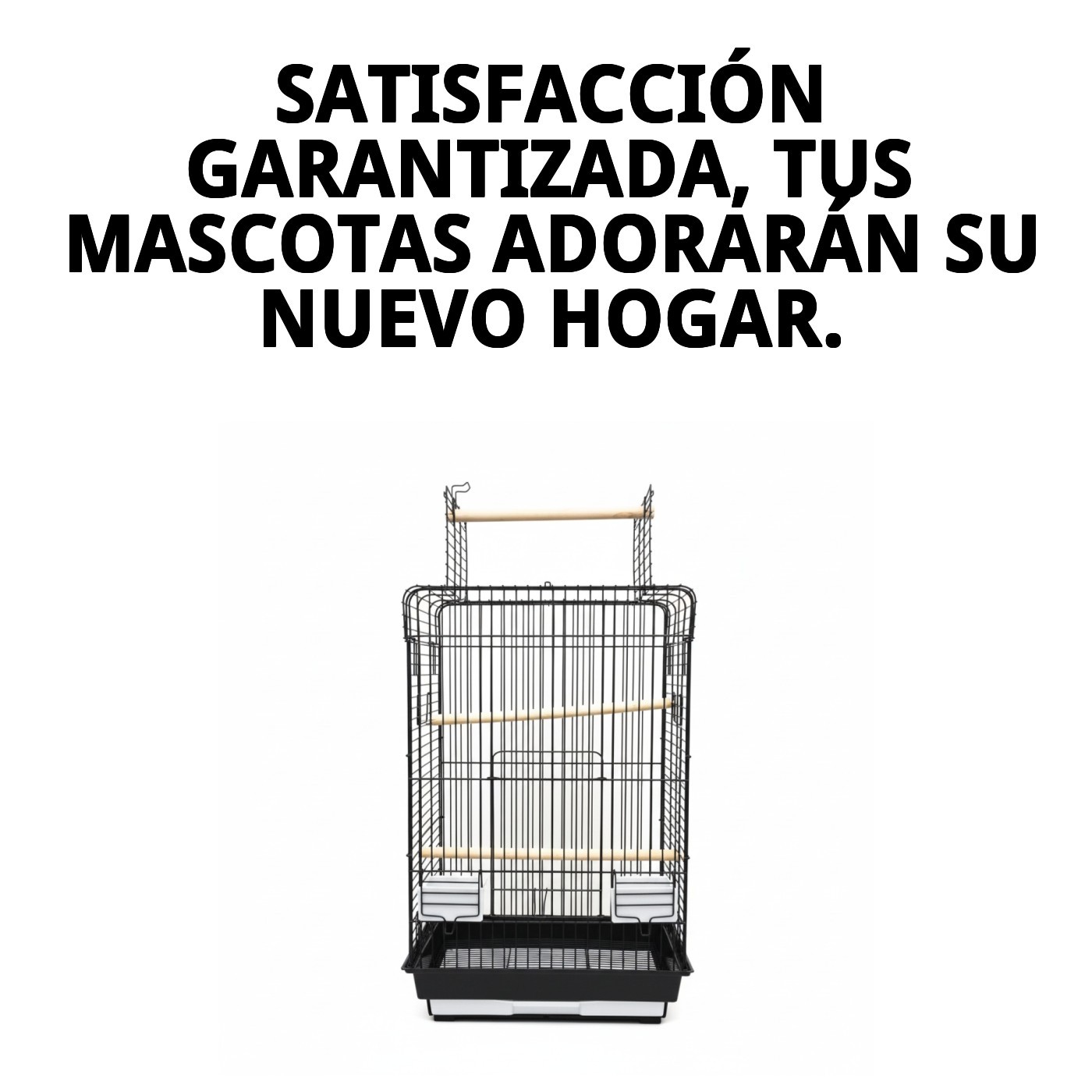 JAULA MALAWI BLANCA/NEGRA 52X41X78 CM