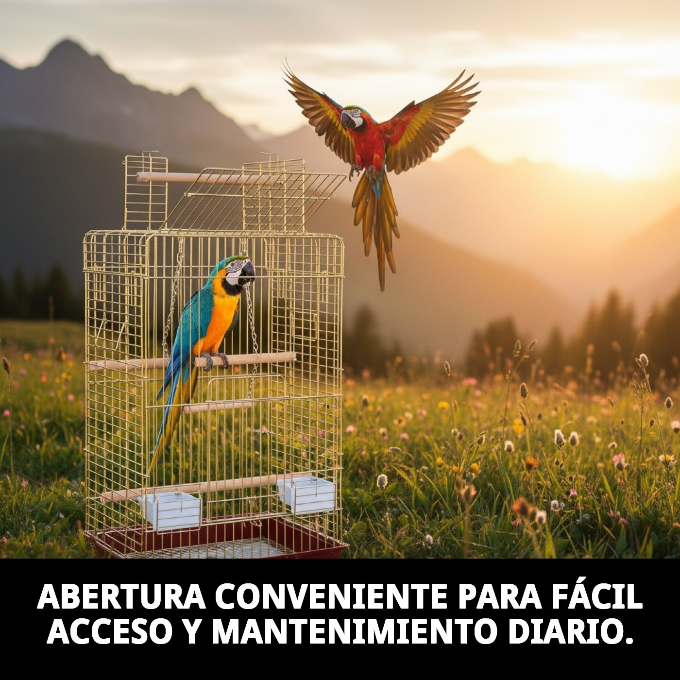 JAULA MALAWI DORADA C/APER 52 X 41 X 78