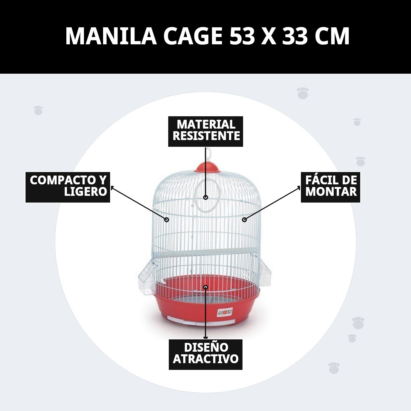 JAULA MANILA  53 X 33 CM.