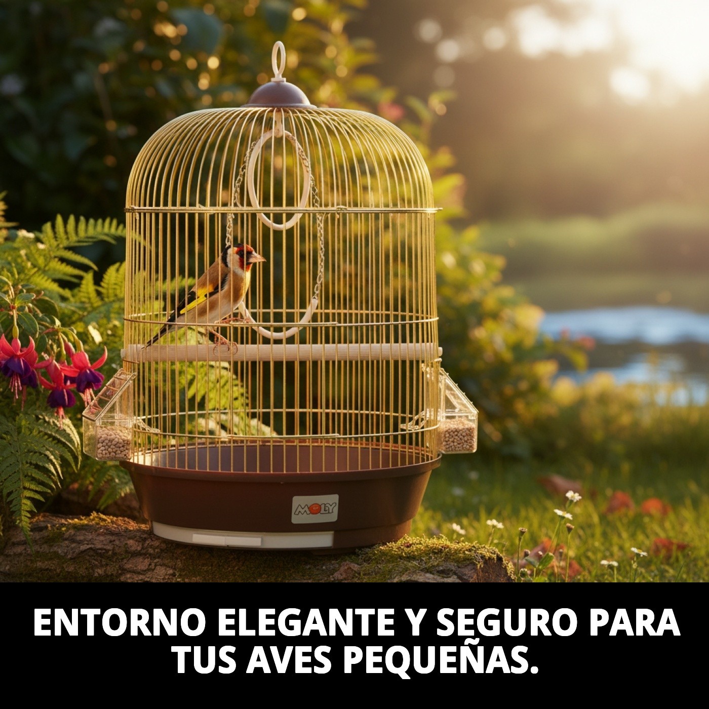 JAULA MANILA DORADA 53 X 33 CM.