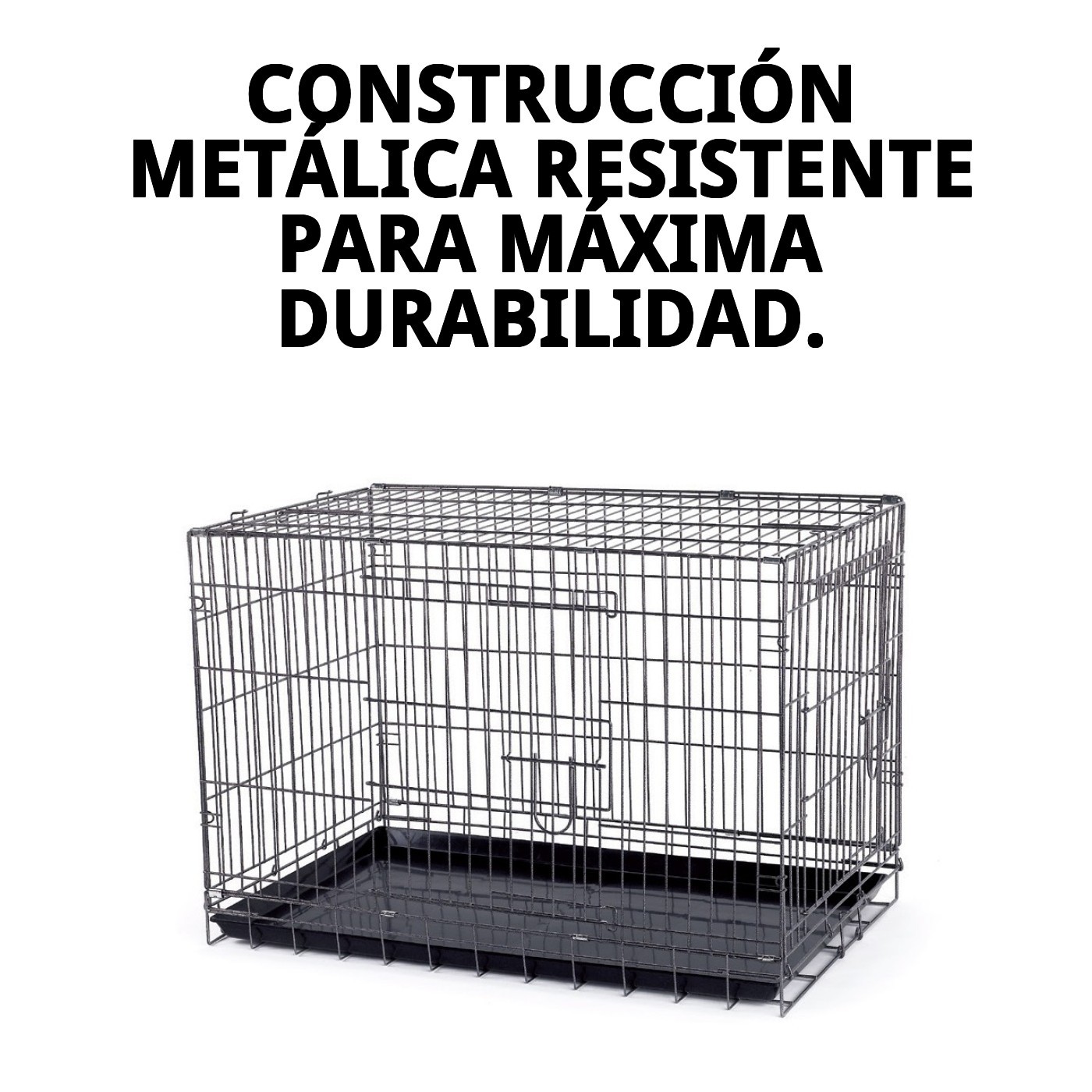 Jaula Metálica Grande para Perros 93×57×64 cm Moly | Resistente, Segura y Plegable