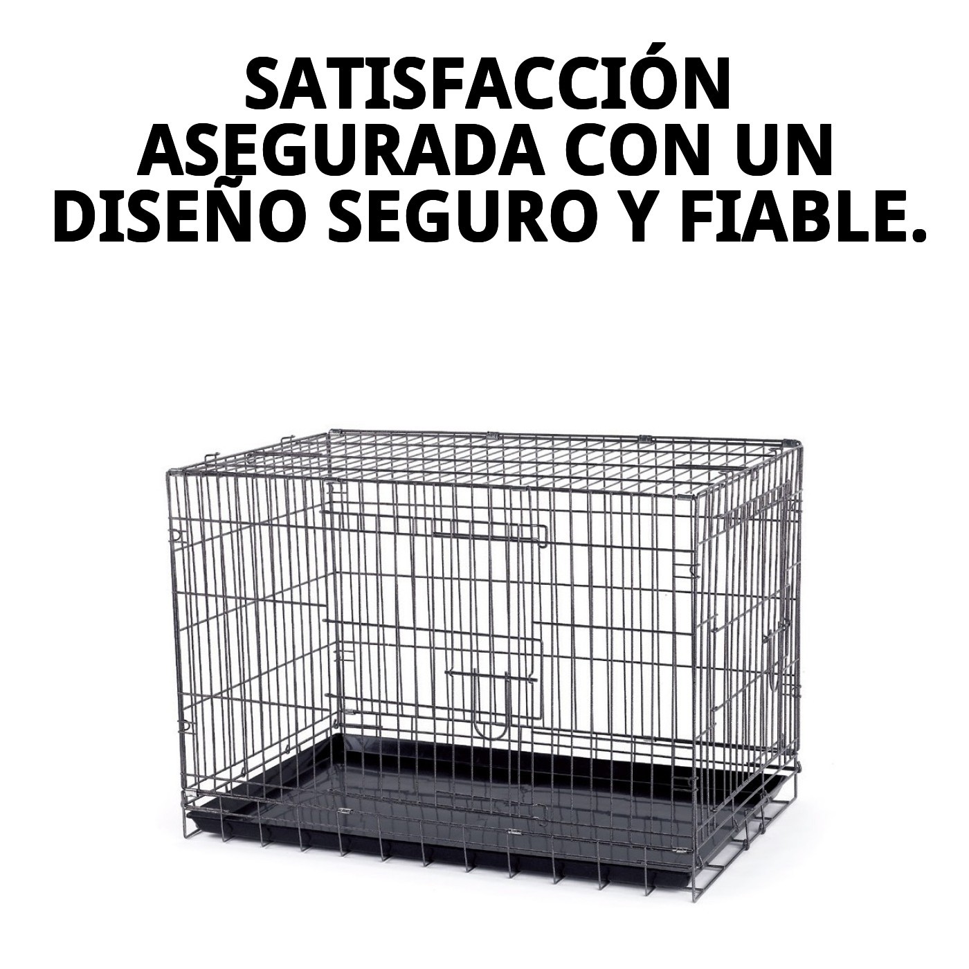 Jaula Metálica Grande para Perros 93×57×64 cm Moly | Resistente, Segura y Plegable