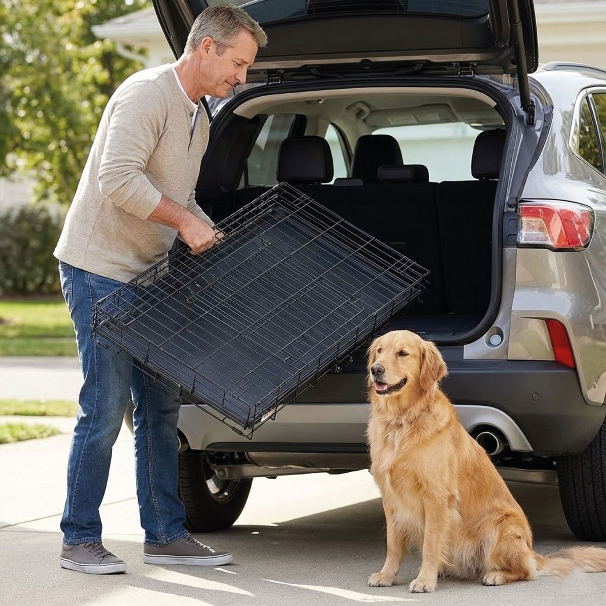 Jaula Metálica Mediana para Perros 78×48×55 cm Moly | Resistente, Segura y Plegable