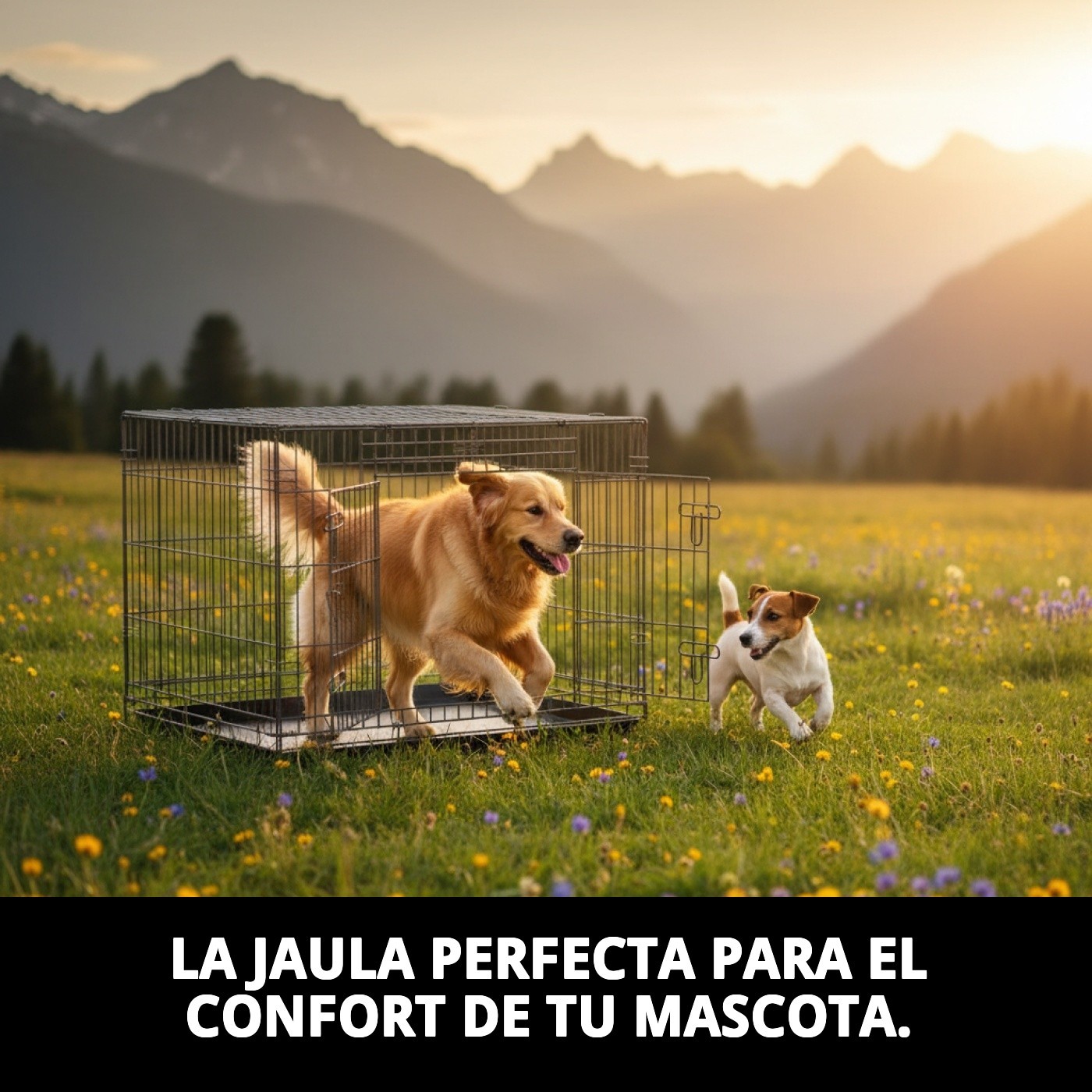 Jaula Metálica Mediana para Perros 78×48×55 cm Moly | Resistente, Segura y Plegable