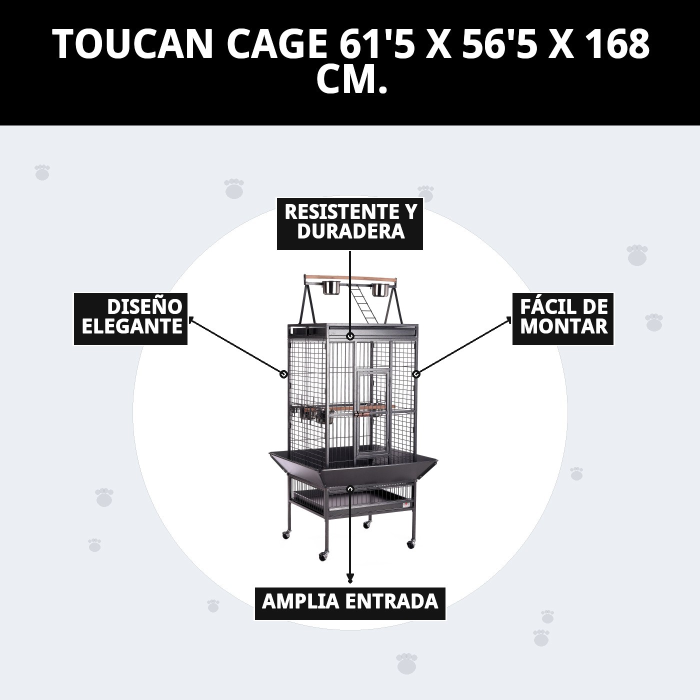 JAULA TUCAN 61'5 X 56'5 X 168 CM.