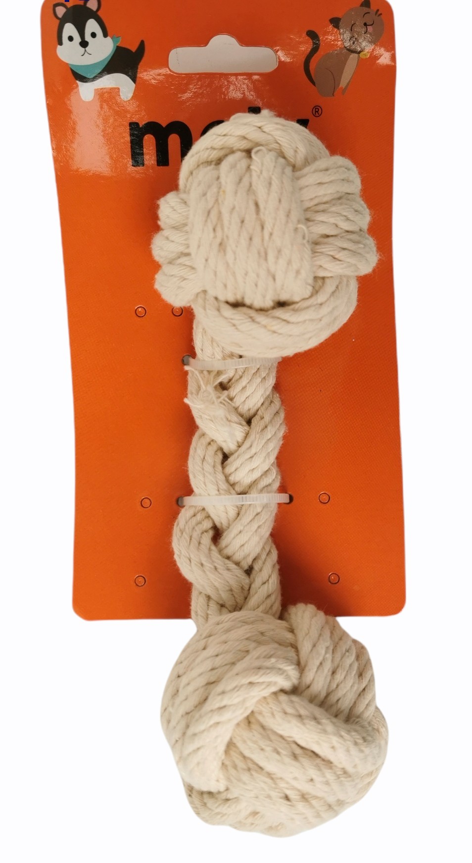 JUGUETE CUERDA ALGODON 5*20 CM TRENZADO DOS NUDOS