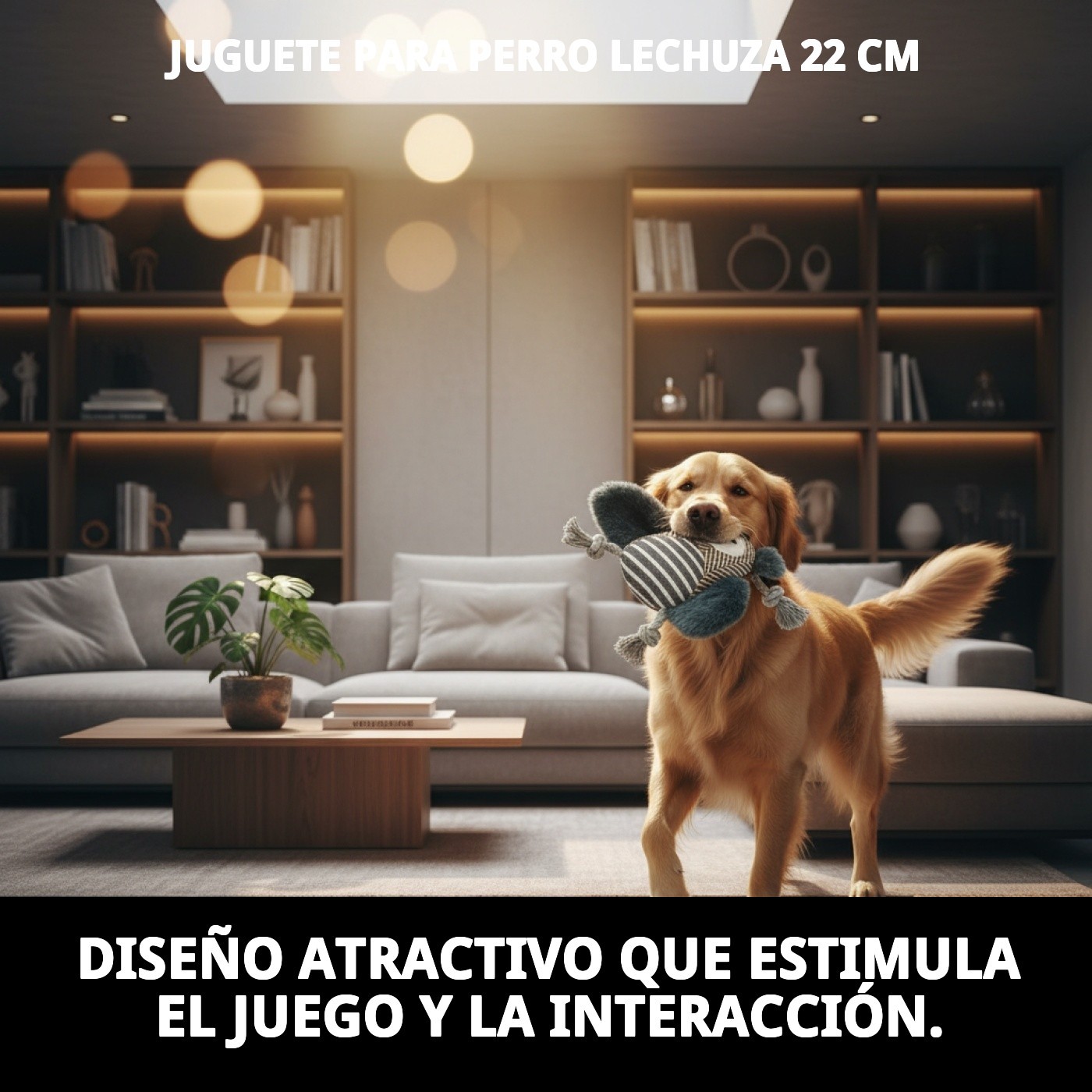 Juguete Lechuza para Perros 22 cm Moly | Peluche Suave con Sonido y Estimulación Sensorial