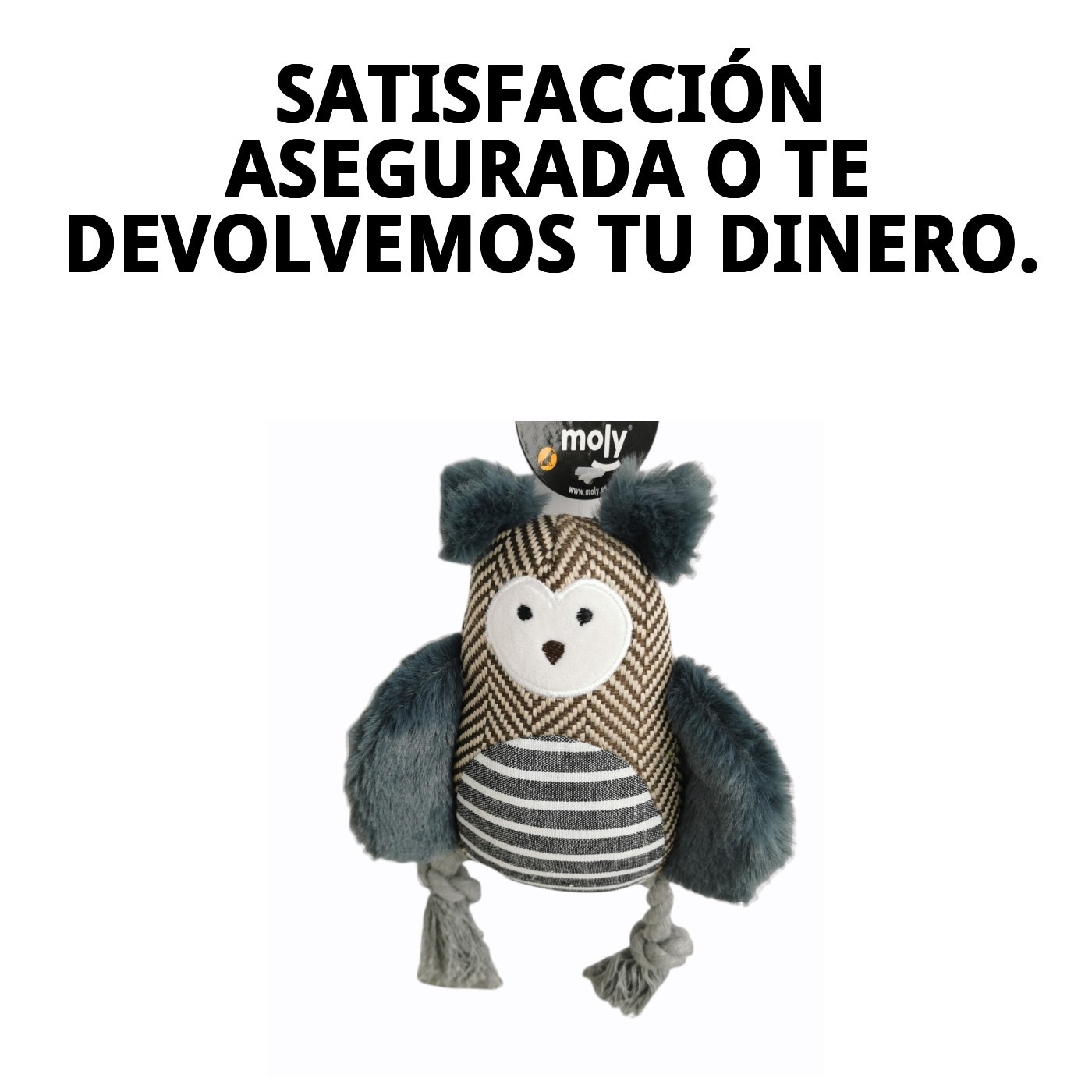 Juguete Lechuza para Perros 22 cm Moly | Peluche Suave con Sonido y Estimulación Sensorial