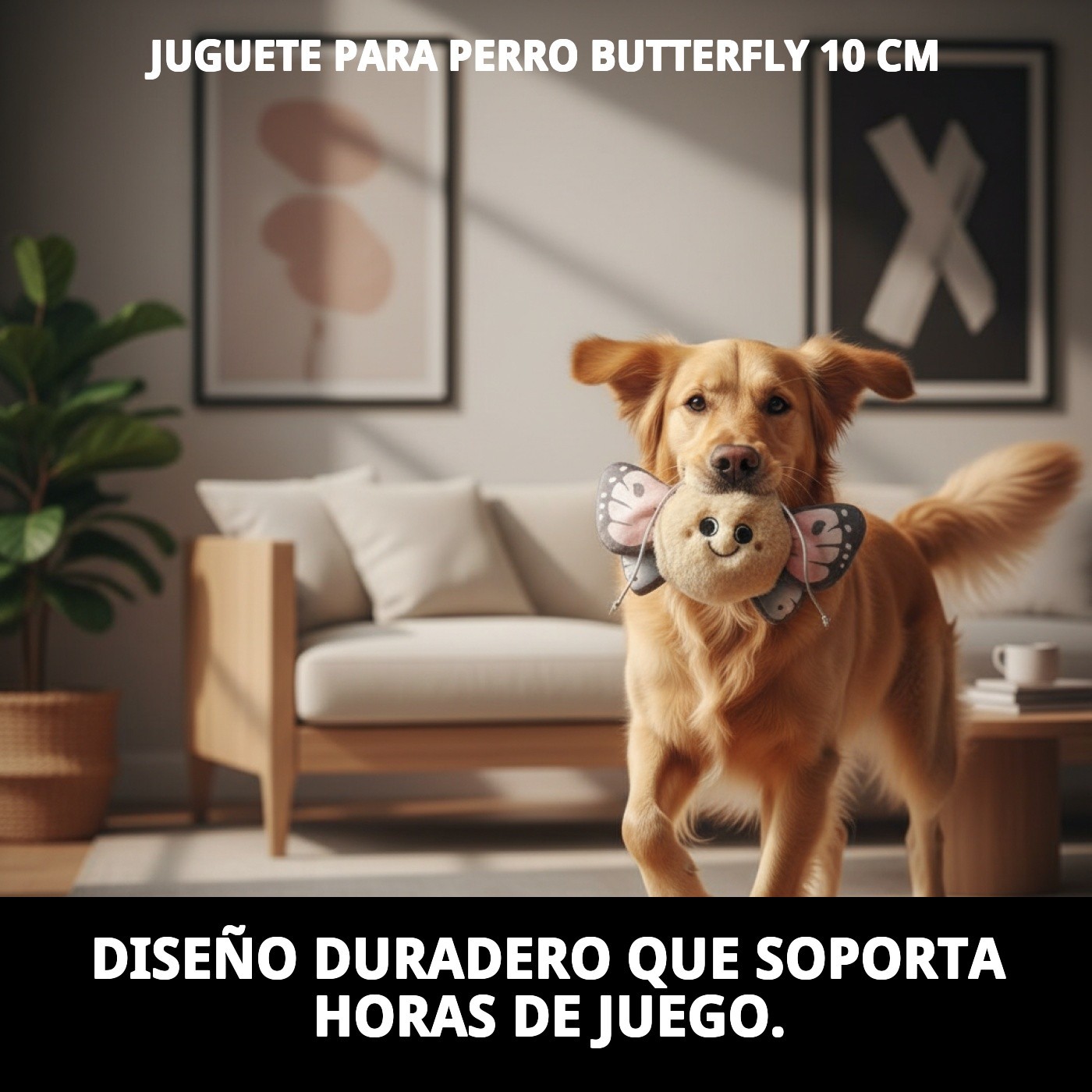Juguete para Perros Butterfly 10 cm Moly | Mordedor Pequeño y Resistente para Juego Activo