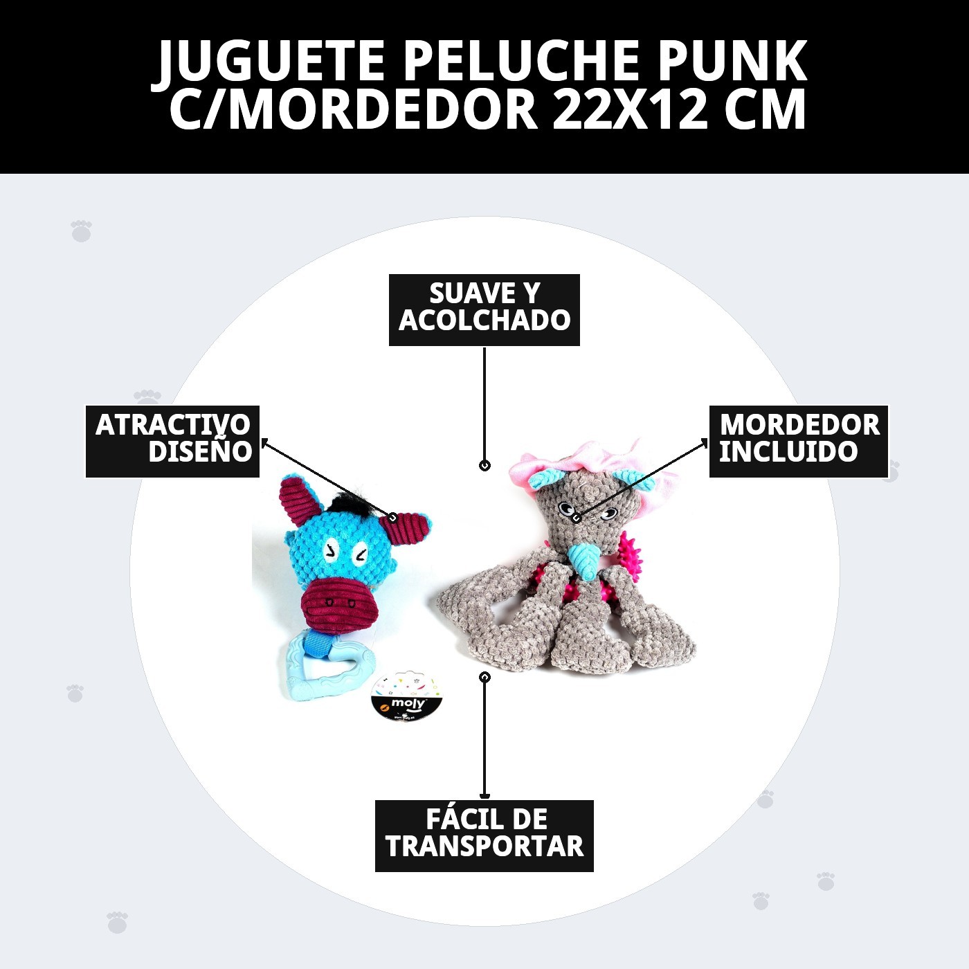 JUGUETE PELUCHE PUNK C/MORDEDOR 22X12 CM