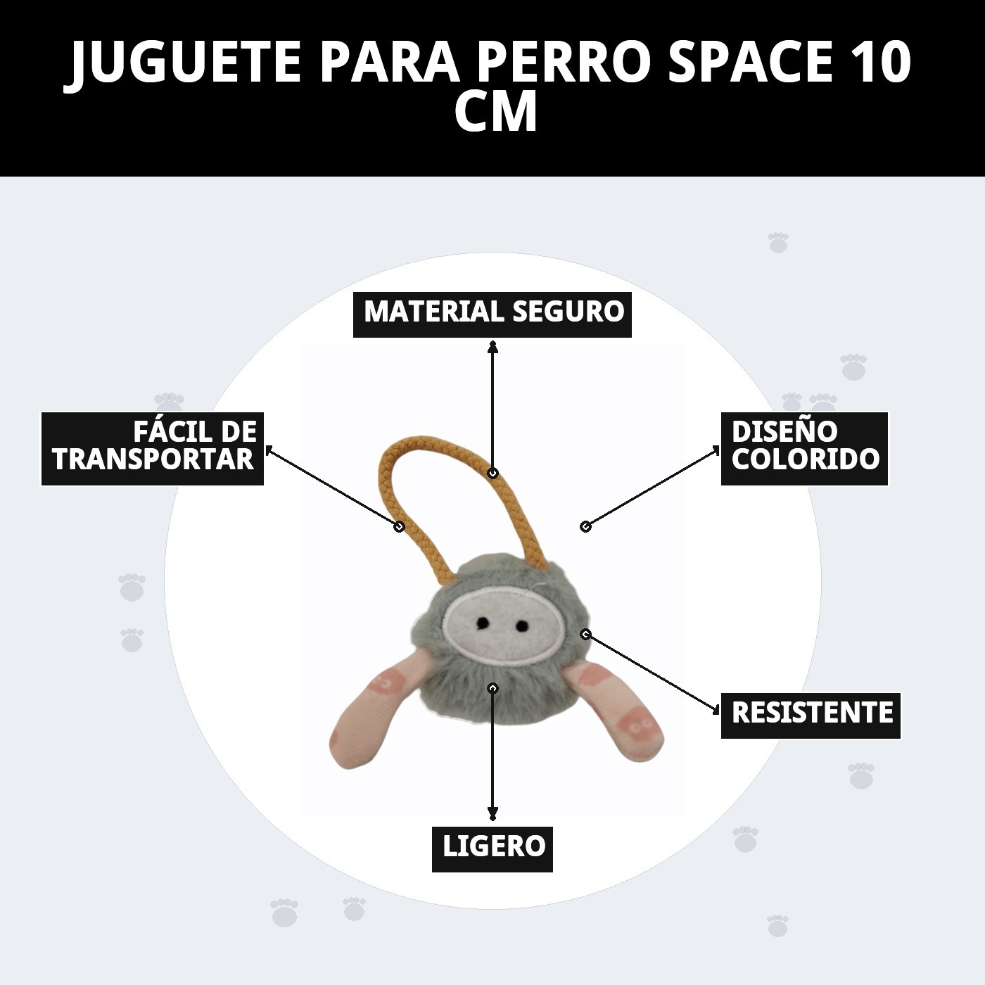 Juguete Space para Perros 10 cm Moly | Mordedor Suave, Resistente y Perfecto para Cachorros