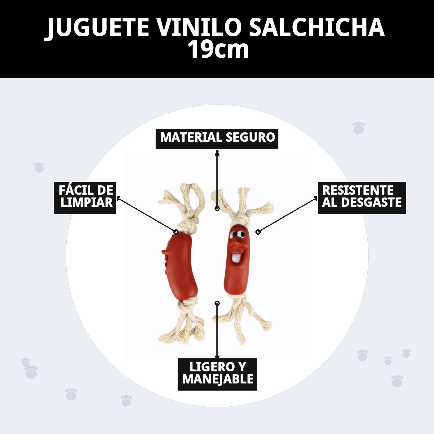 JUGUETE VINILO SALCHICHA 19cm