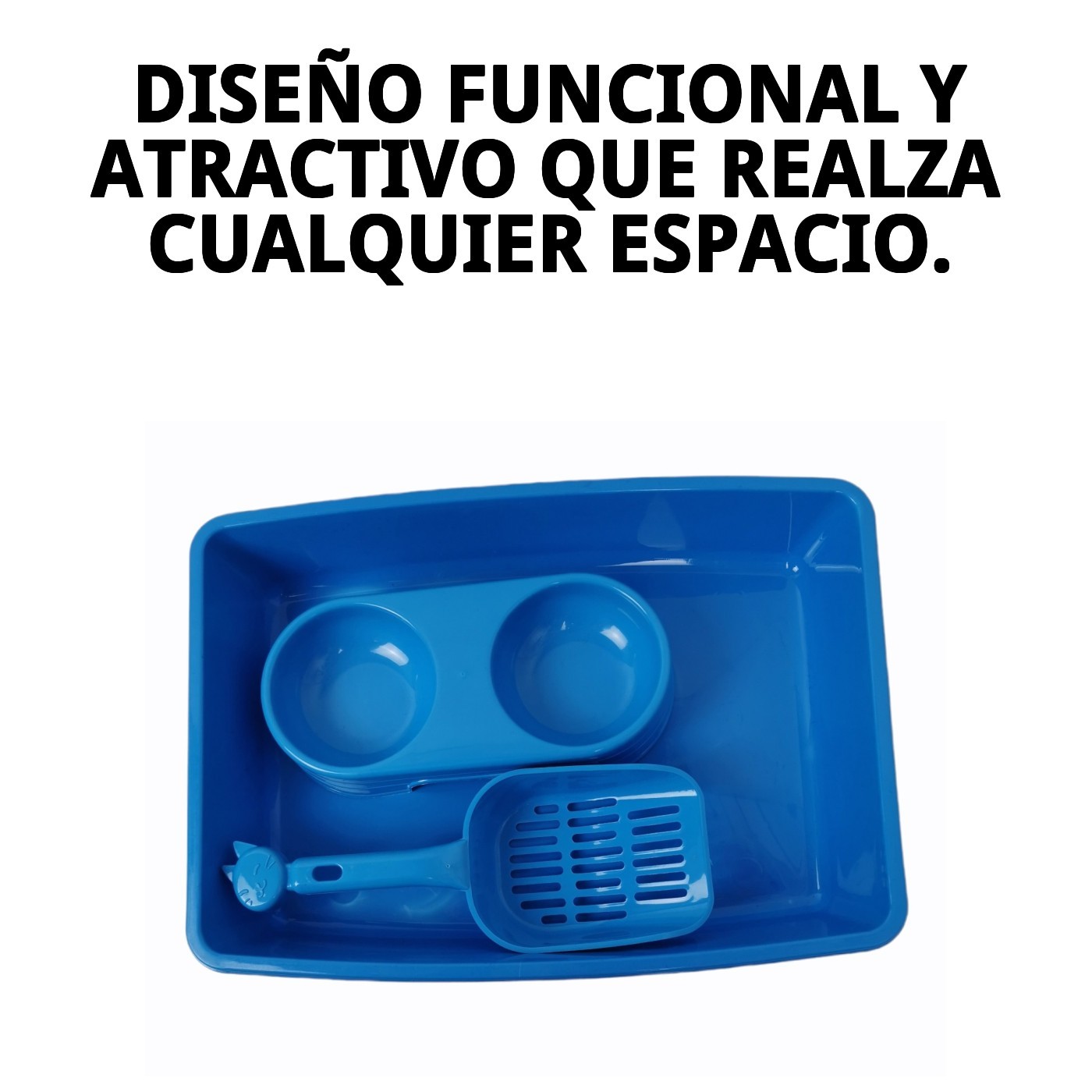 KIT PARA GATO BANDEJA/COMEDERO/PALA 37X26