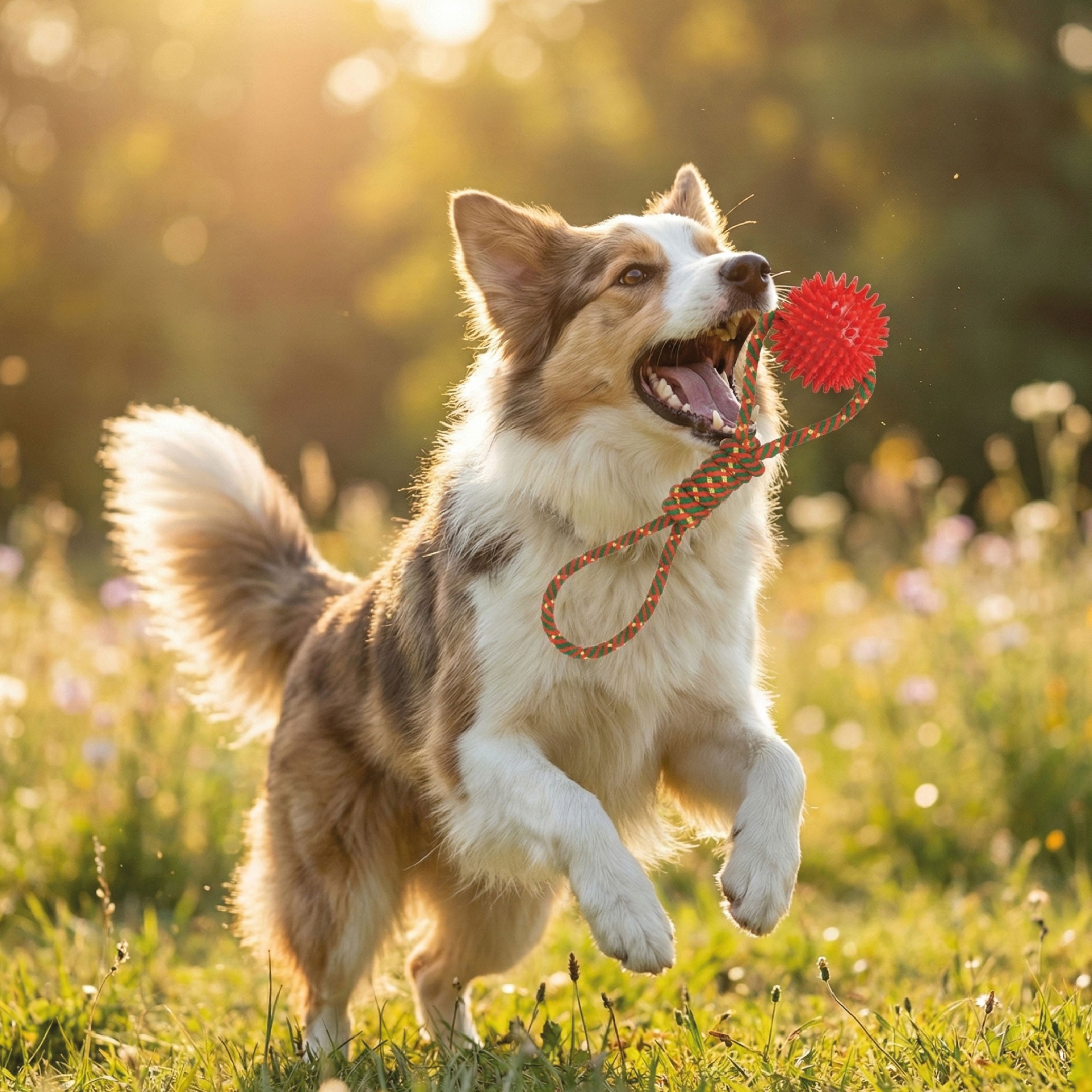 Lanzador con Pelota TPR Chia 43 cm Moly | Juguete Resistente para Lanzar, Morder y Jugar al Aire Libre