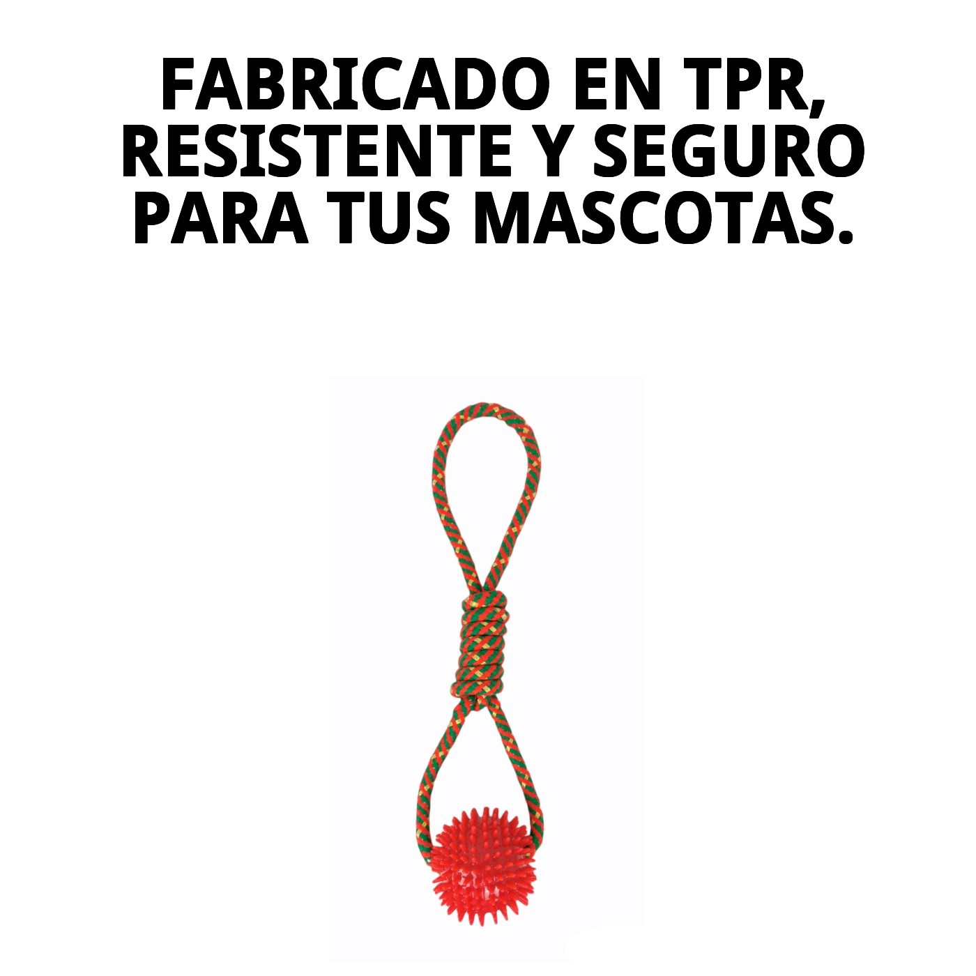 Lanzador con Pelota TPR Chia 43 cm Moly | Juguete Resistente para Lanzar, Morder y Jugar al Aire Libre