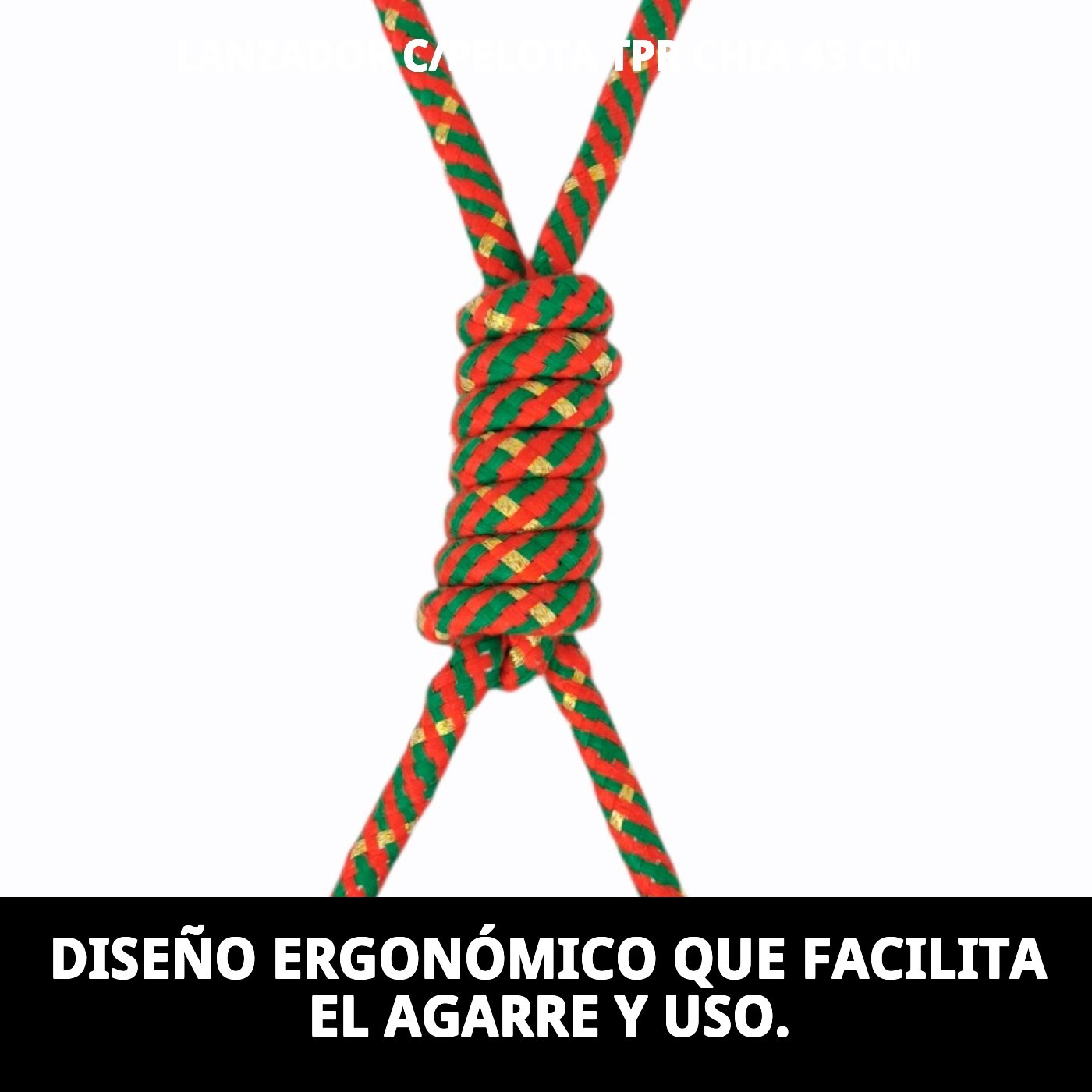 Lanzador con Pelota TPR Chia 43 cm Moly | Juguete Resistente para Lanzar, Morder y Jugar al Aire Libre