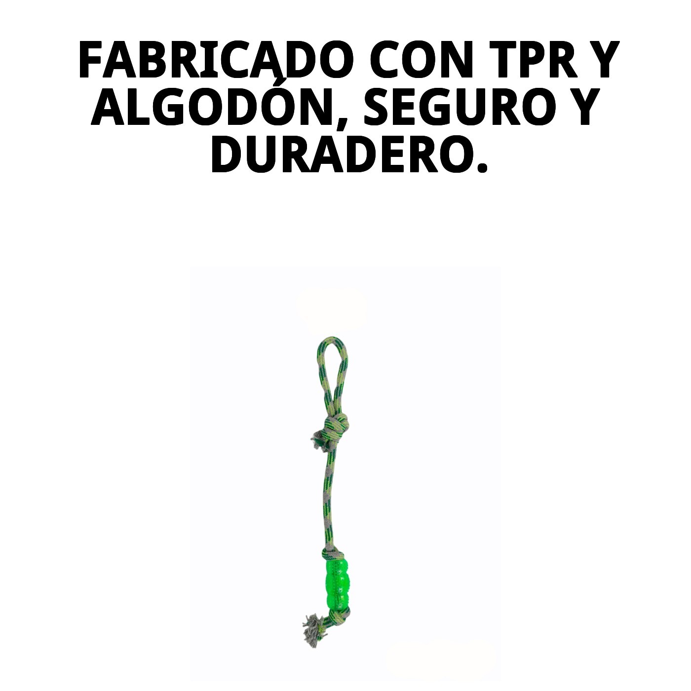 Lanzador TPR/Algodón 50 cm Green Moly | Juguete Resistente para Lanzar, Tirar y Morde