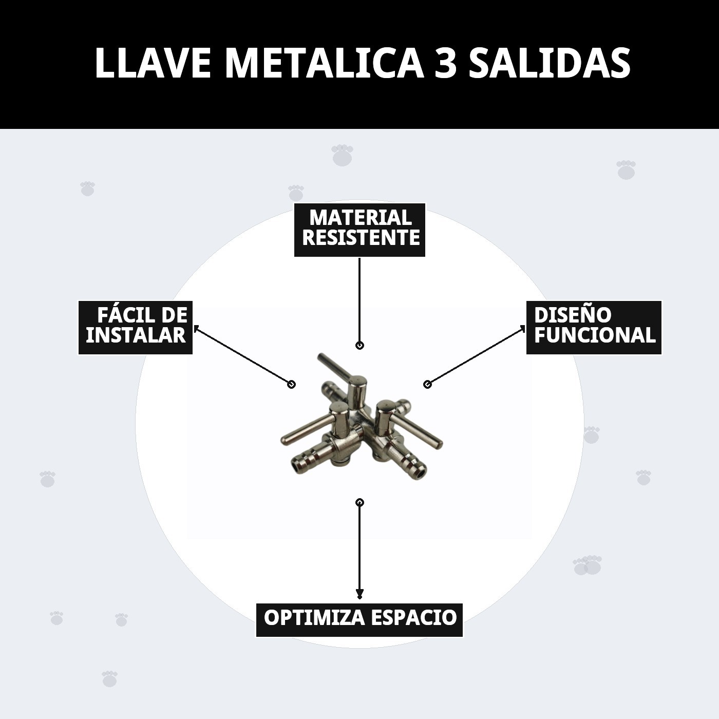 LLAVE METALICA 3 SALIDAS