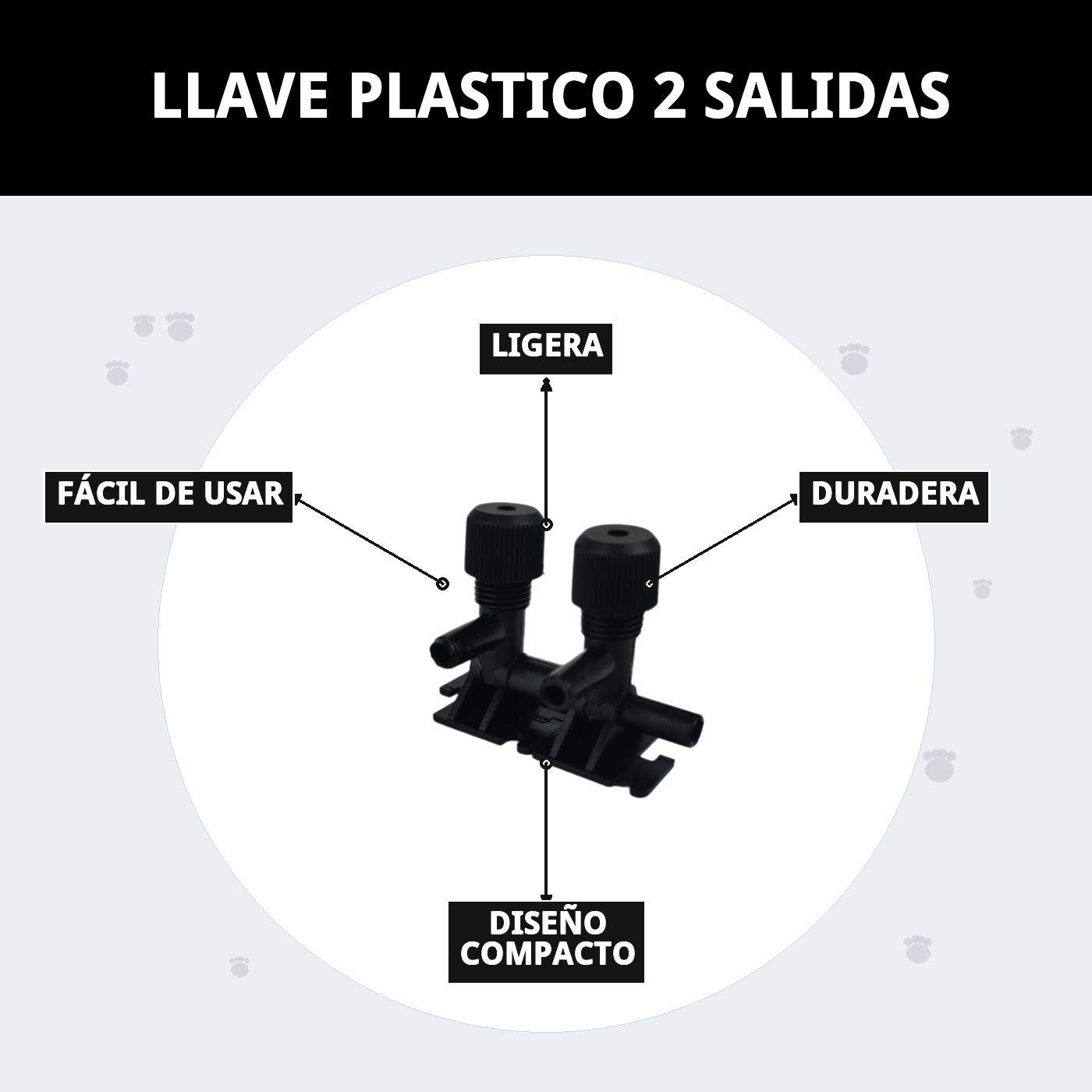 LLAVE PLASTICO 2 SALIDAS