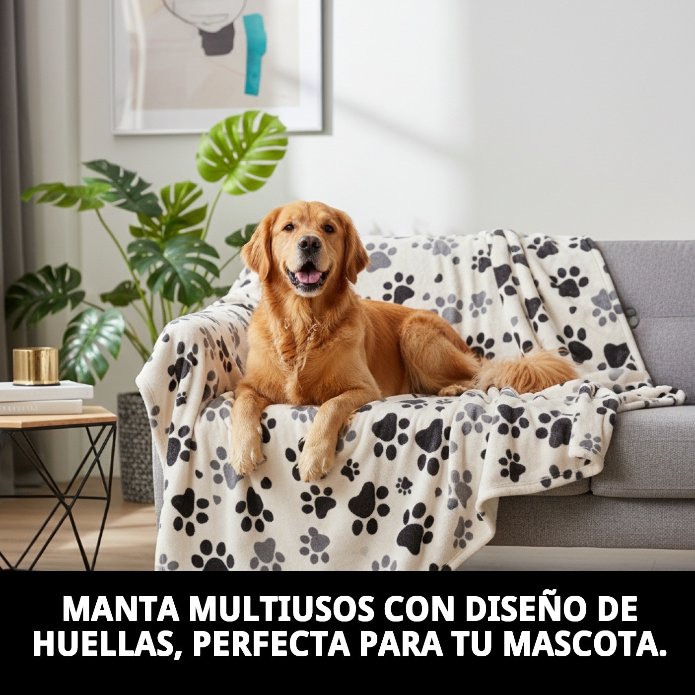 MANTA MULTIUSOS HUELLAS 100 X 70 CM.