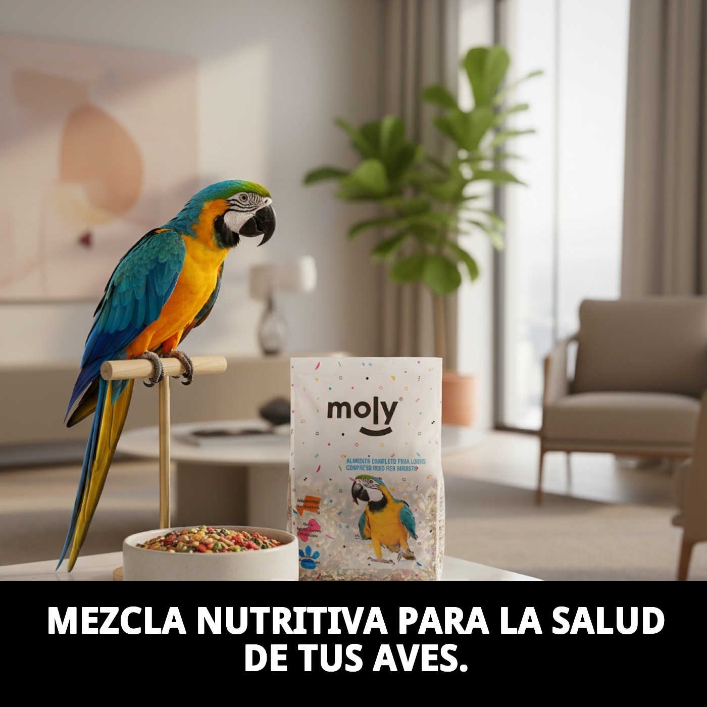 MIXTURA LOROS Y COTORRAS MOLY 600 GR