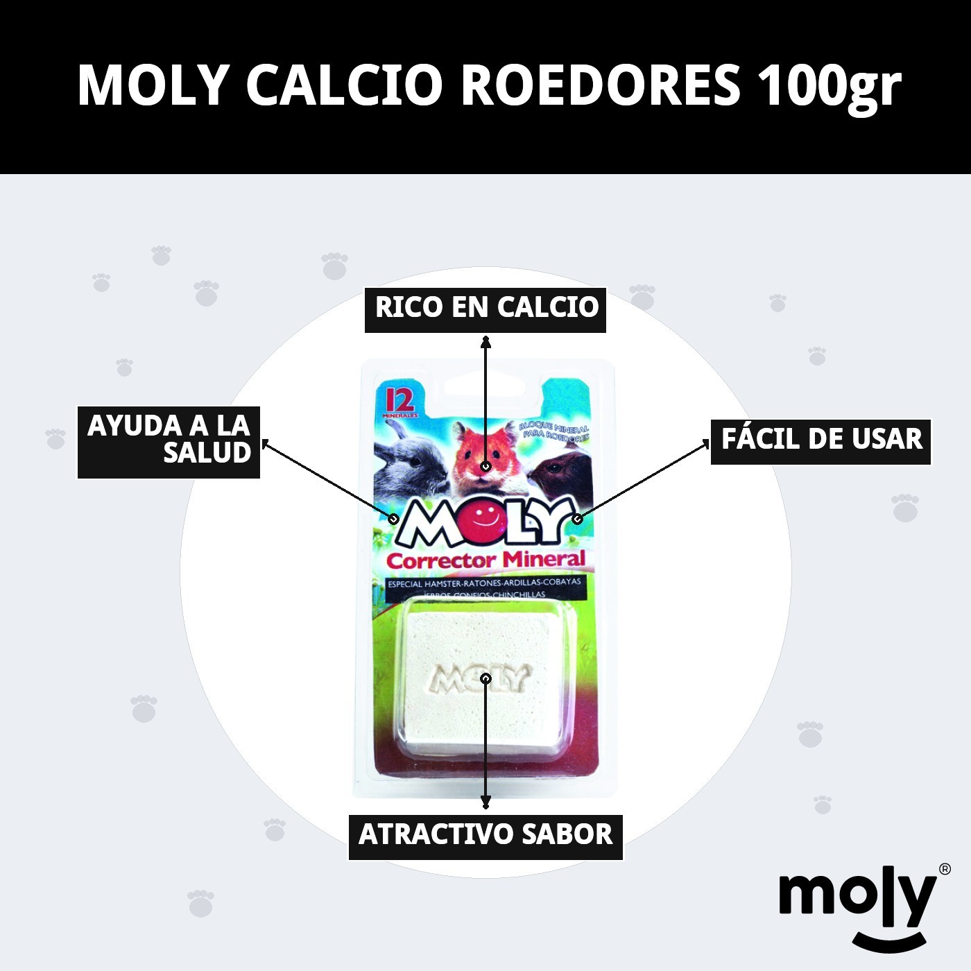 MOLY CALCIO ROEDORES 100gr