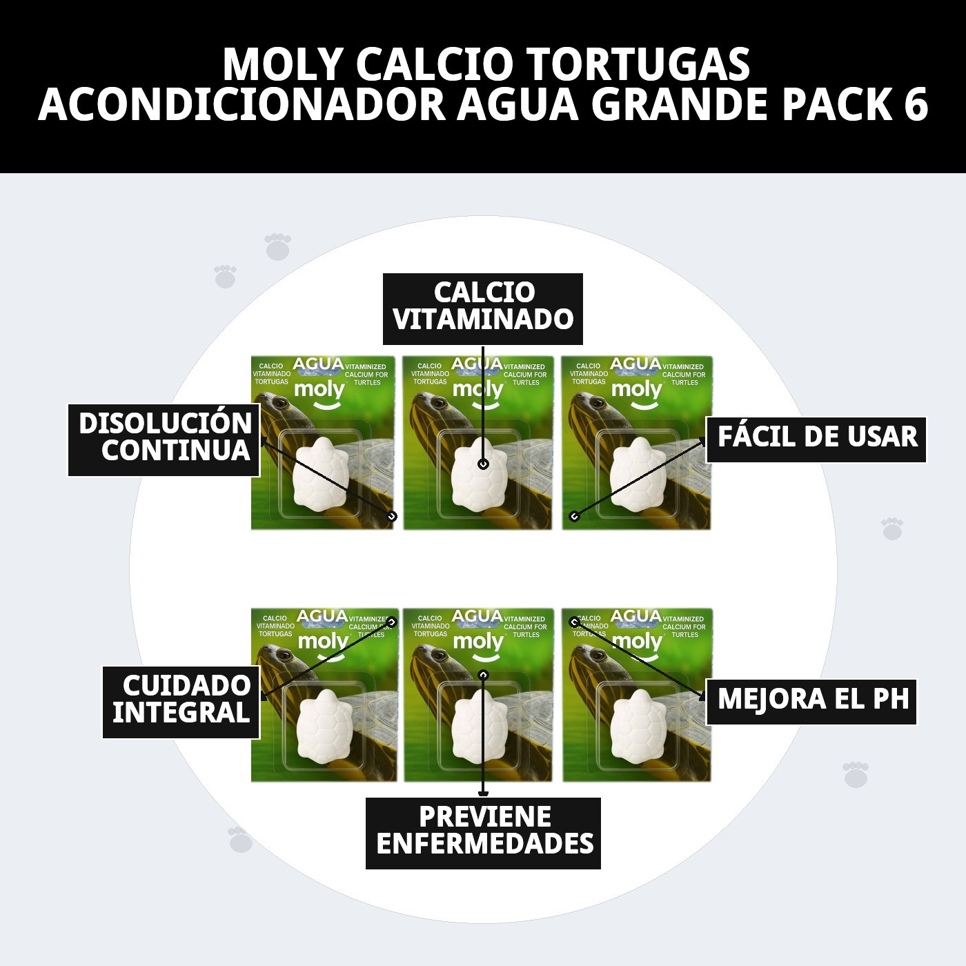 MOLY CALCIO TORTUGAS ACONDICIONADOR AGUA GRANDE