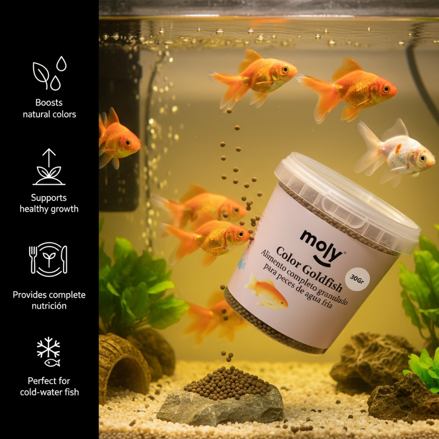 MOLY GOLDFISH COLOR GRANULADO 30 GRMS /120ML