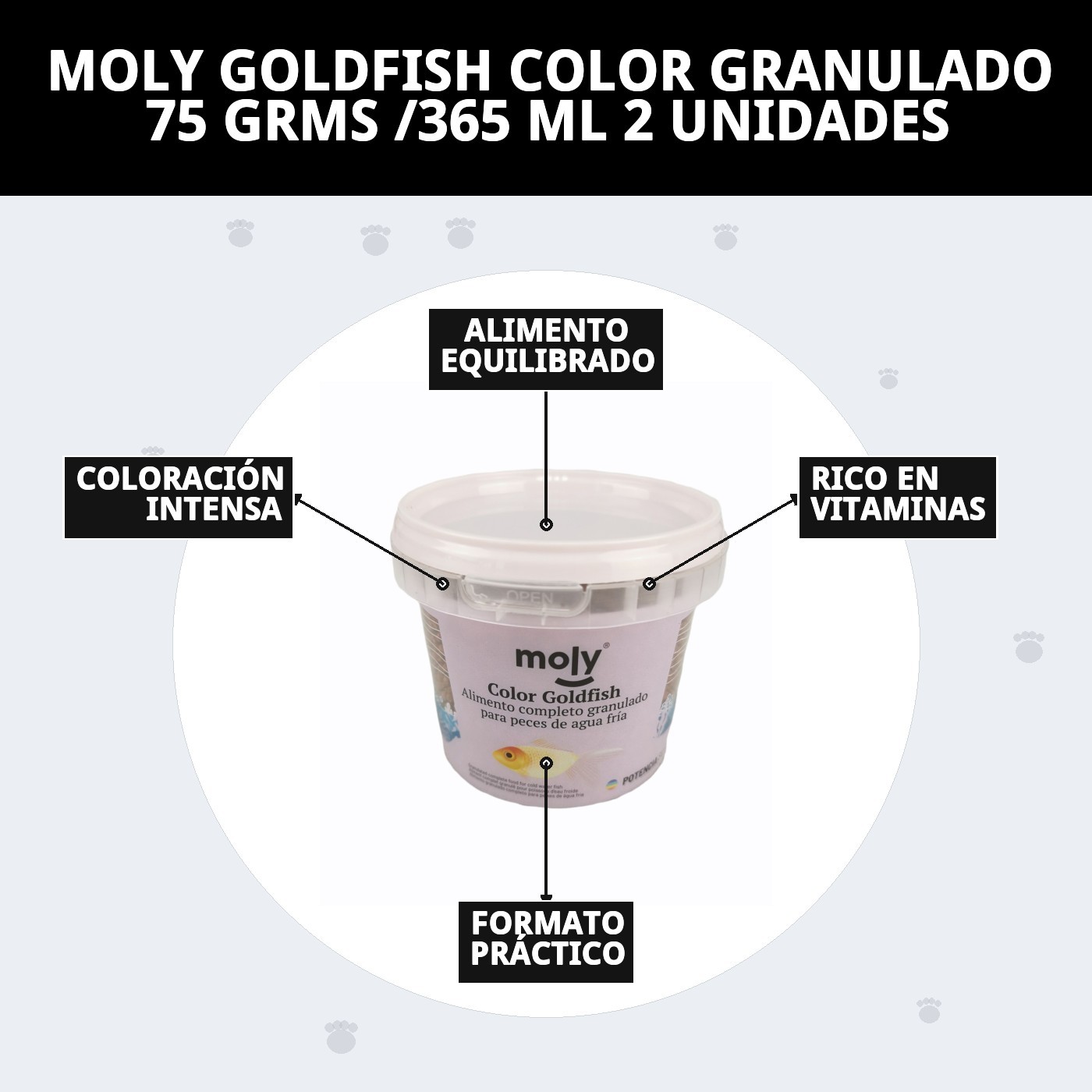 MOLY GOLDFISH COLOR GRANULADO 75 GRMS /365 ML