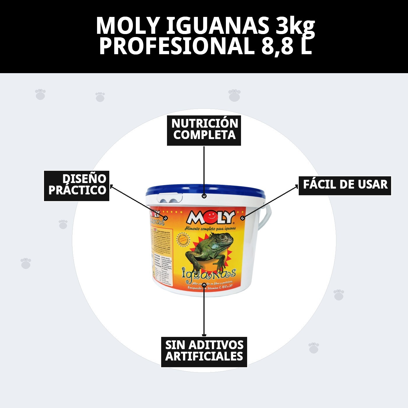 MOLY IGUANAS  3kg PROFESIONAL 8,8 L