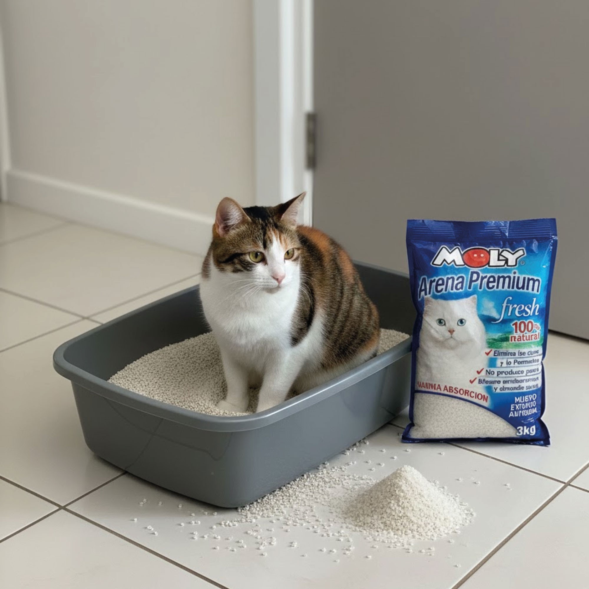 Moly Premium Silica Cat Litter 17.9 L (7.5 kg) | Maximum Absorption and Odor Control