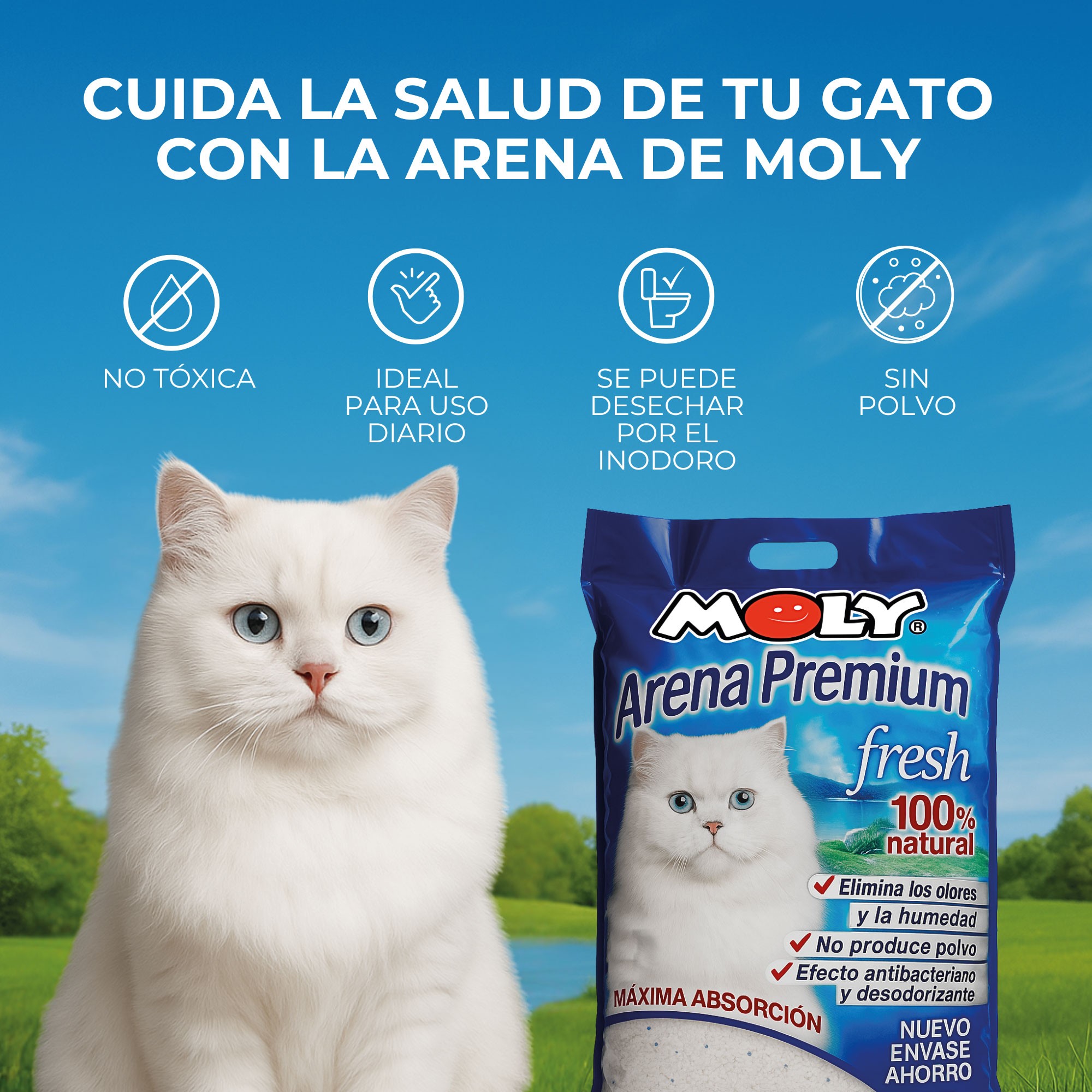 Moly Premium Silica Cat Litter 4.28 L - 1.8 KG