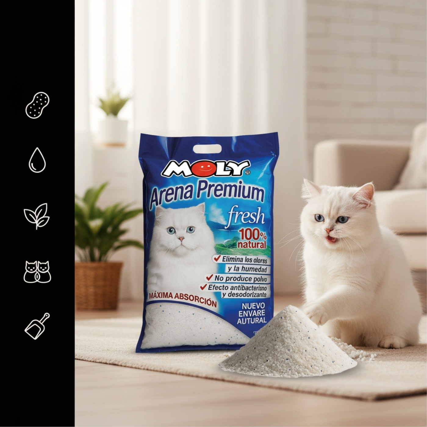 Moly Premium Silica Cat Litter 4.28 L - 1.8 KG