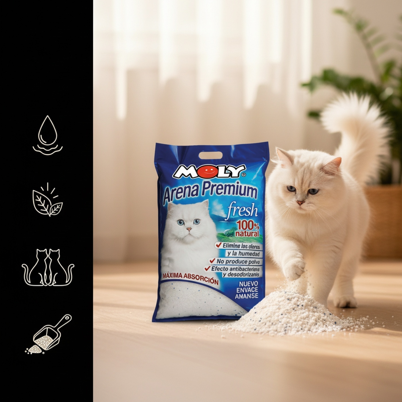 Moly Premium Silica Cat Litter 4.28 L - 1.8 KG